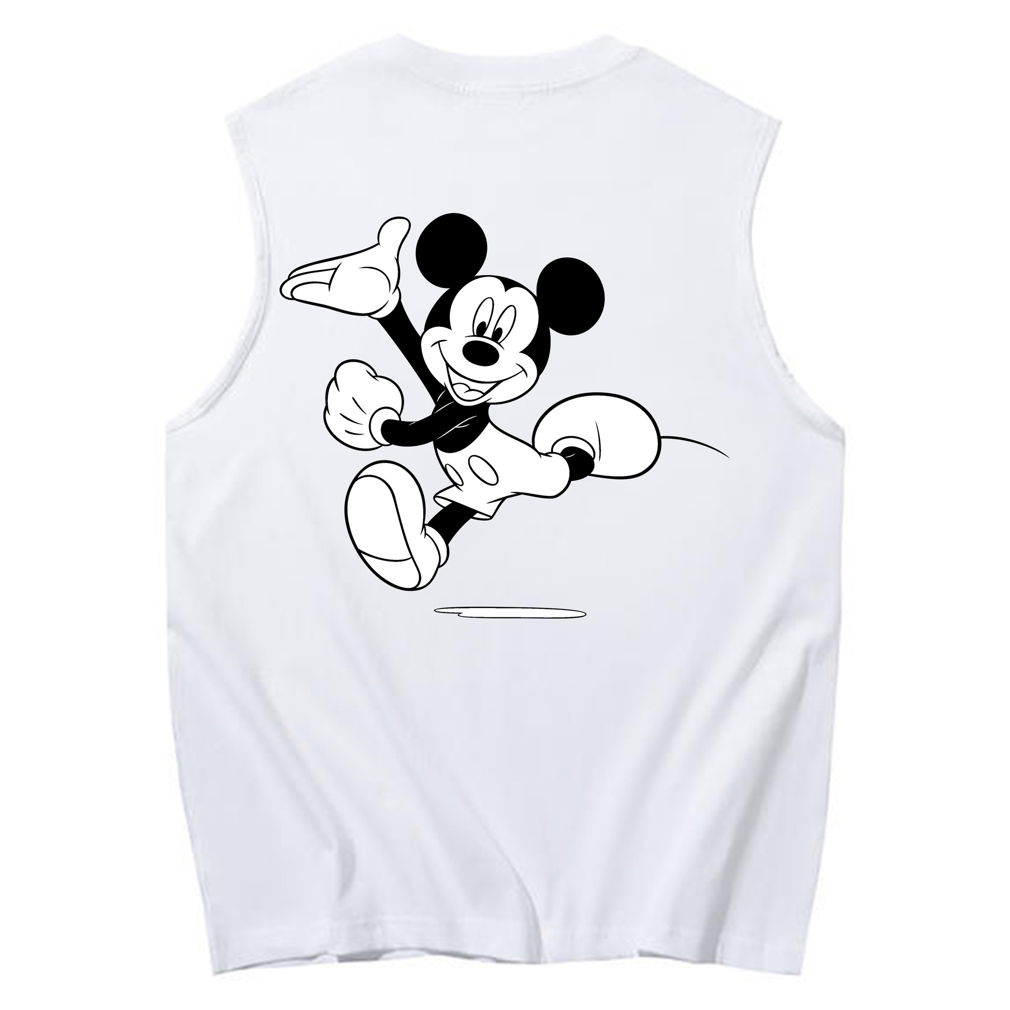ミッキーマウス Mickey Mouse コットン100％タンクトップ（背面プリント）
