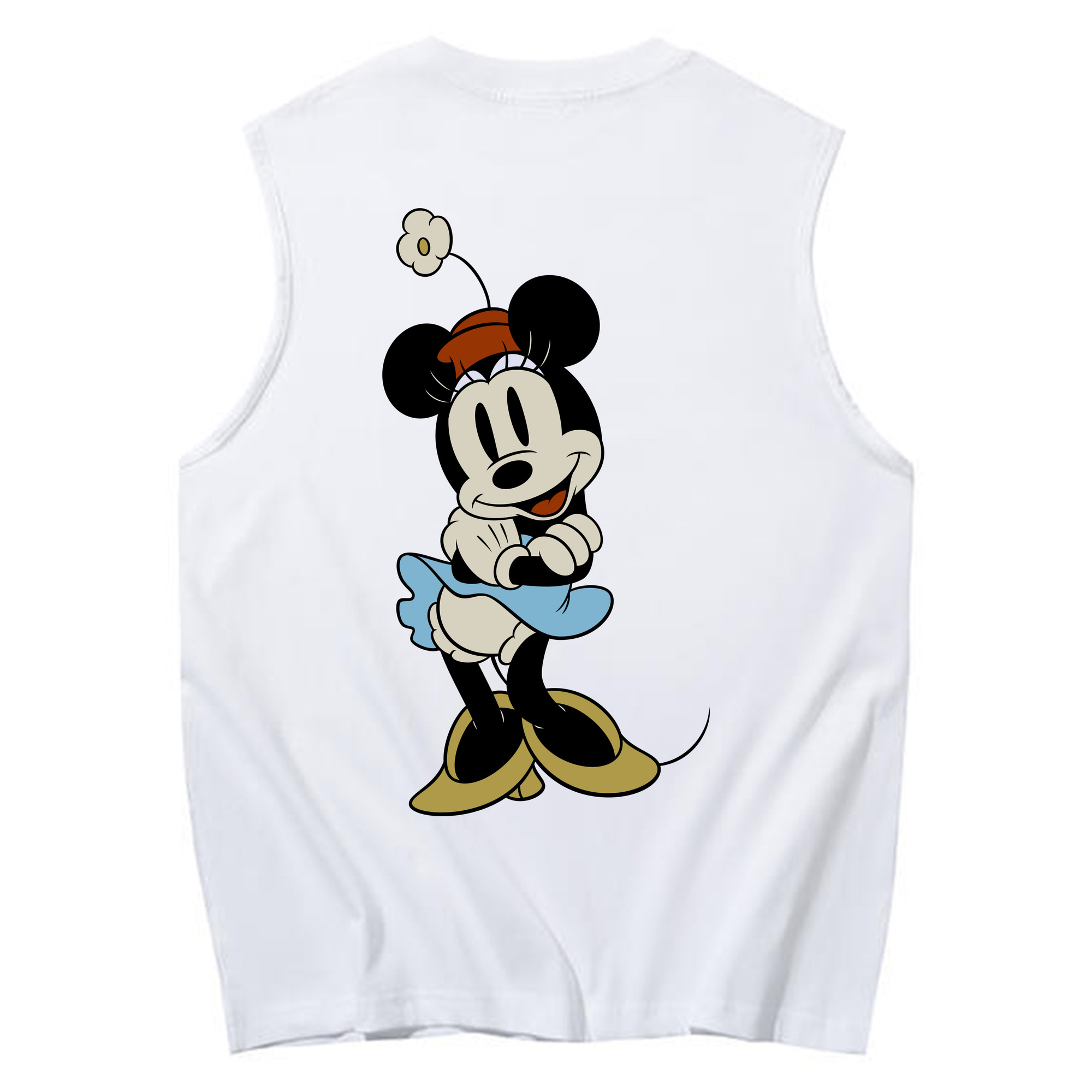 ミッキーマウス Mickey Mouse コットン100％タンクトップ（背面プリント）
