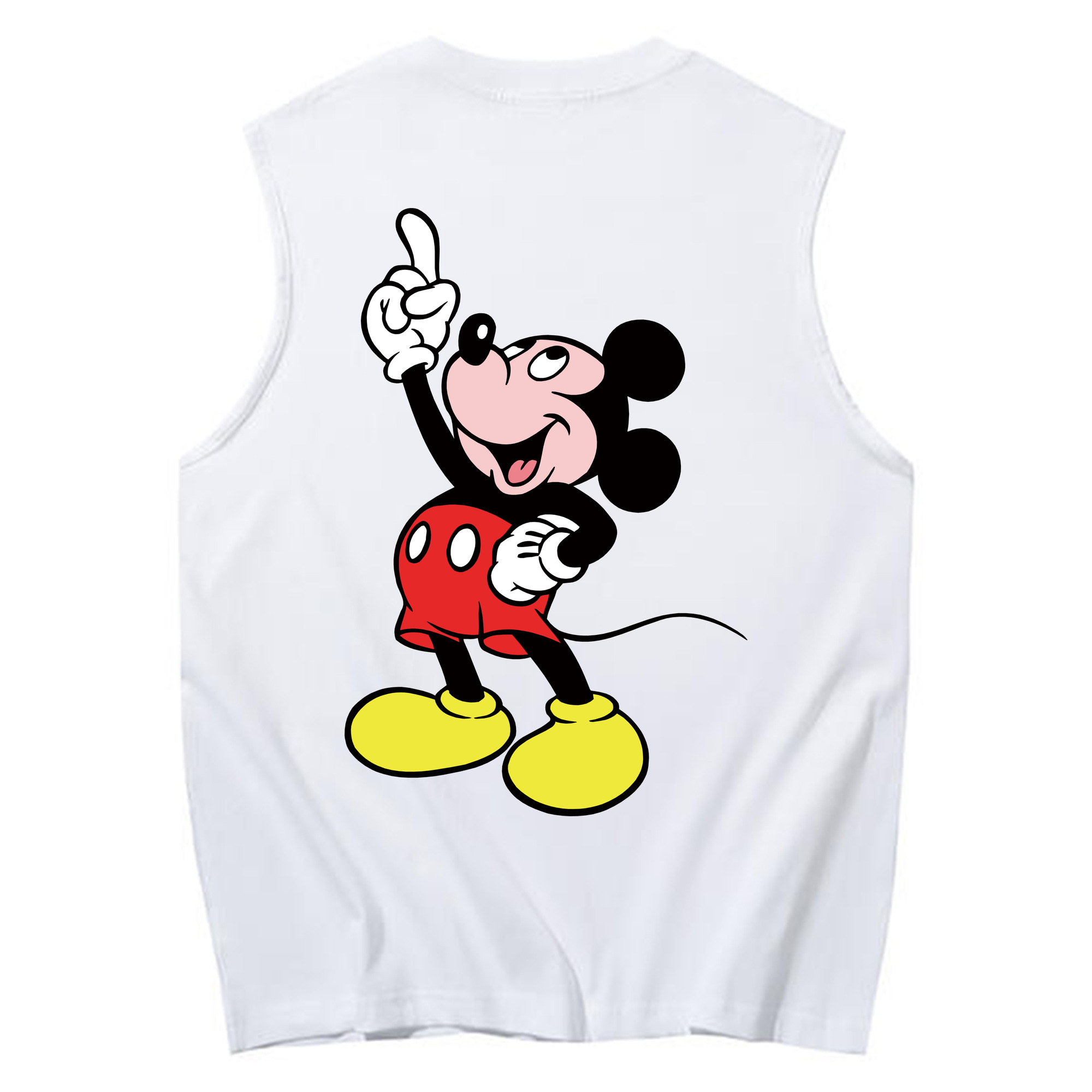ミッキーマウス Mickey Mouse コットン100％タンクトップ（背面プリント）
