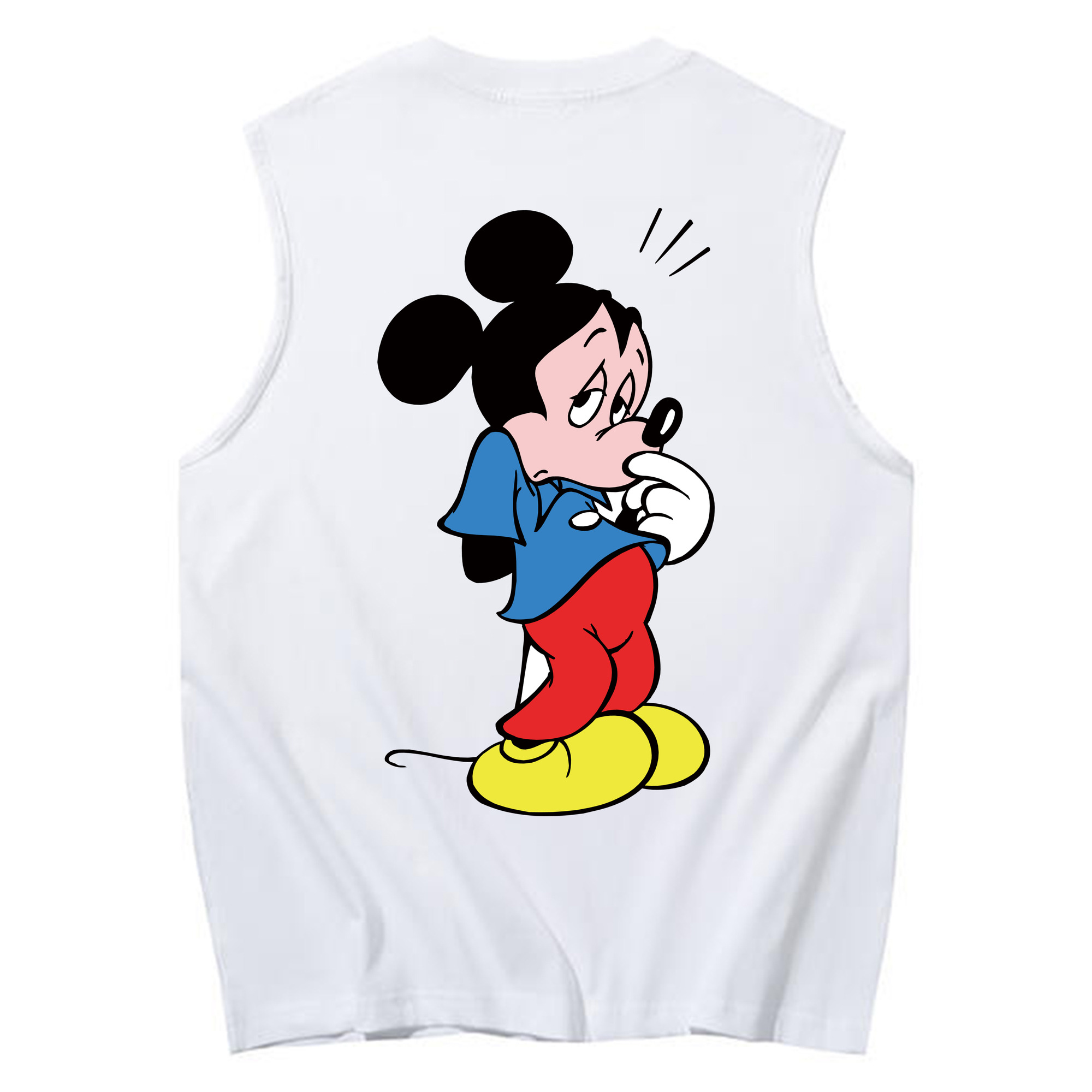 ミッキーマウス Mickey Mouse コットン100％タンクトップ（背面プリント）