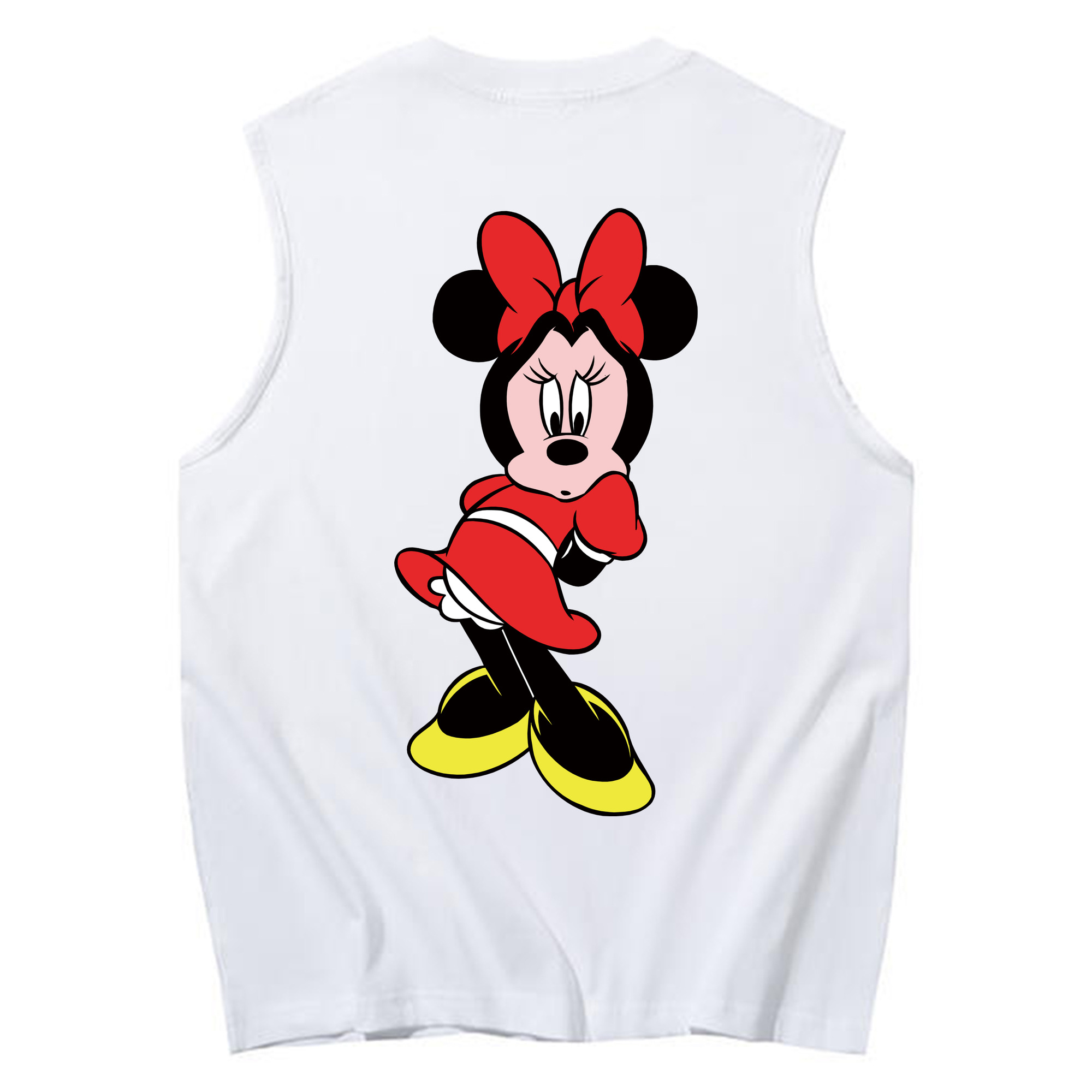 ミッキーマウス Mickey Mouse コットン100％タンクトップ（背面プリント）