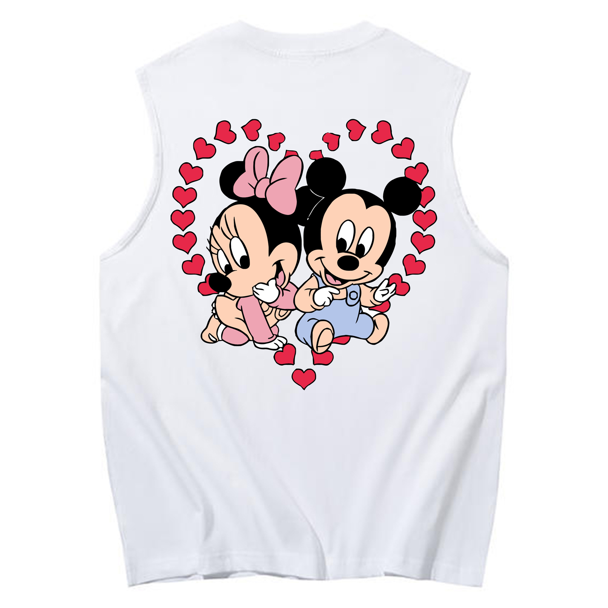 ミッキーマウス Mickey Mouse コットン100％タンクトップ（背面プリント）