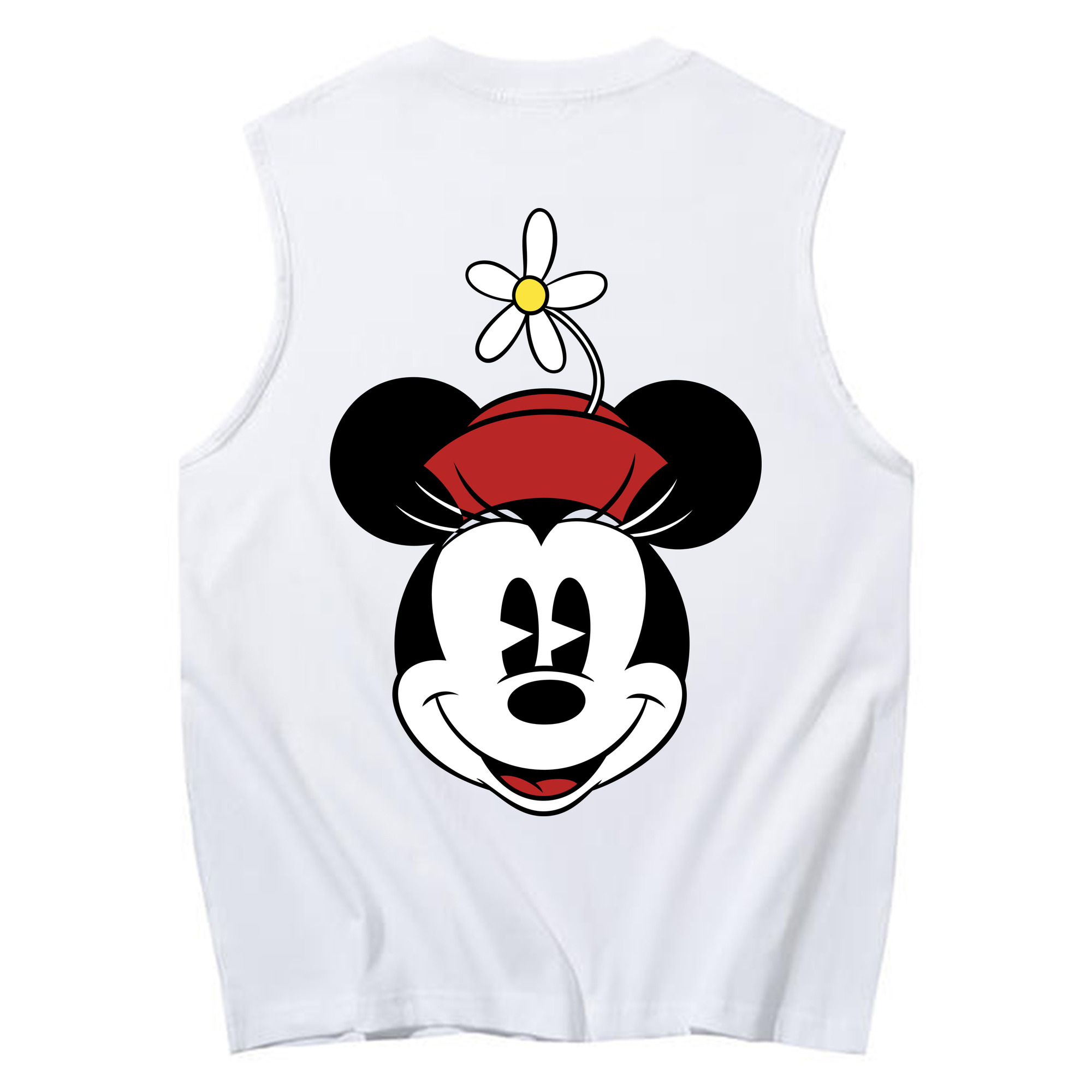 ミッキーマウス Mickey Mouse コットン100％タンクトップ（背面プリント）