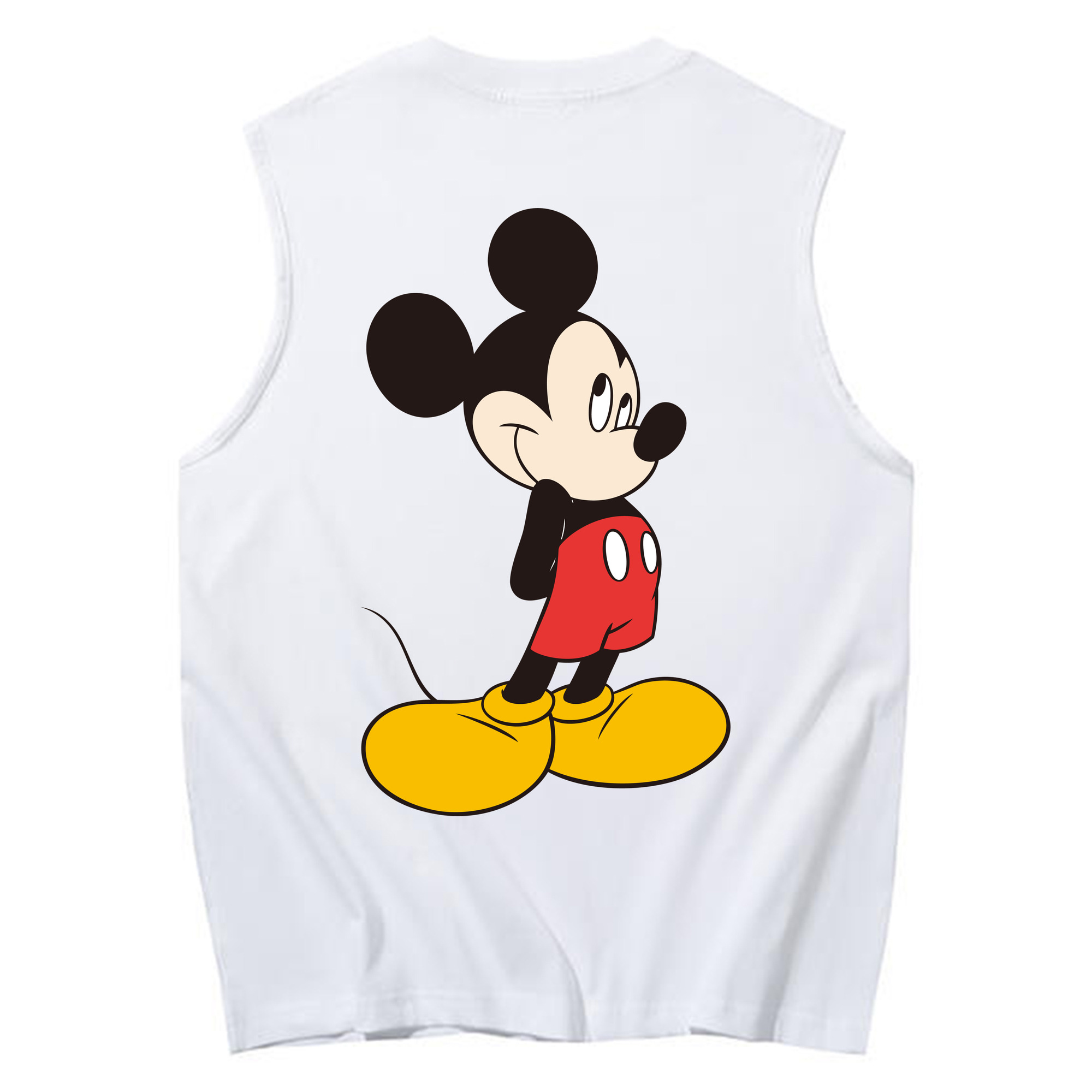 ミッキーマウス Mickey Mouse コットン100％タンクトップ（背面プリント）