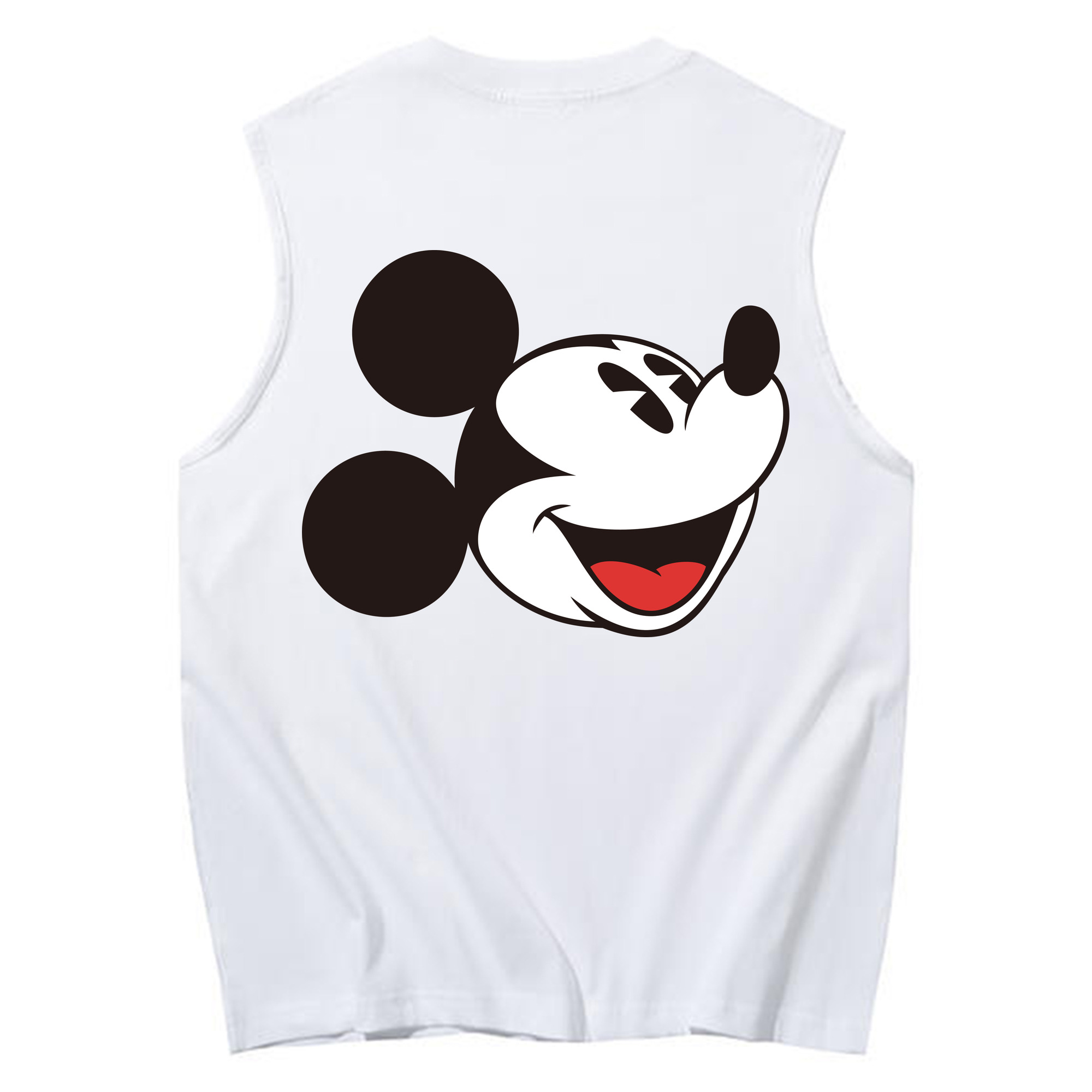 ミッキーマウス Mickey Mouse コットン100％タンクトップ（背面プリント）