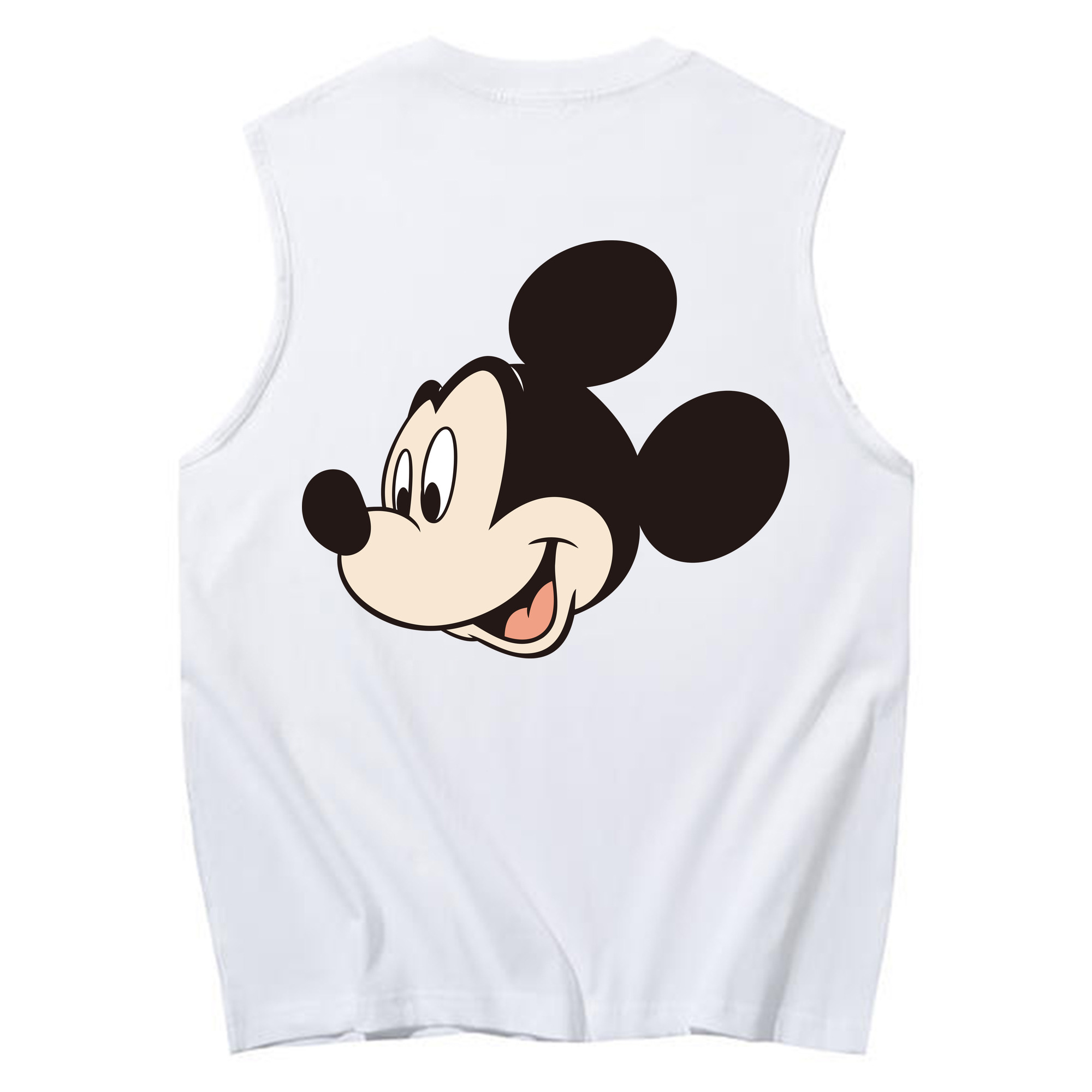 ミッキーマウス Mickey Mouse コットン100％タンクトップ（背面プリント）