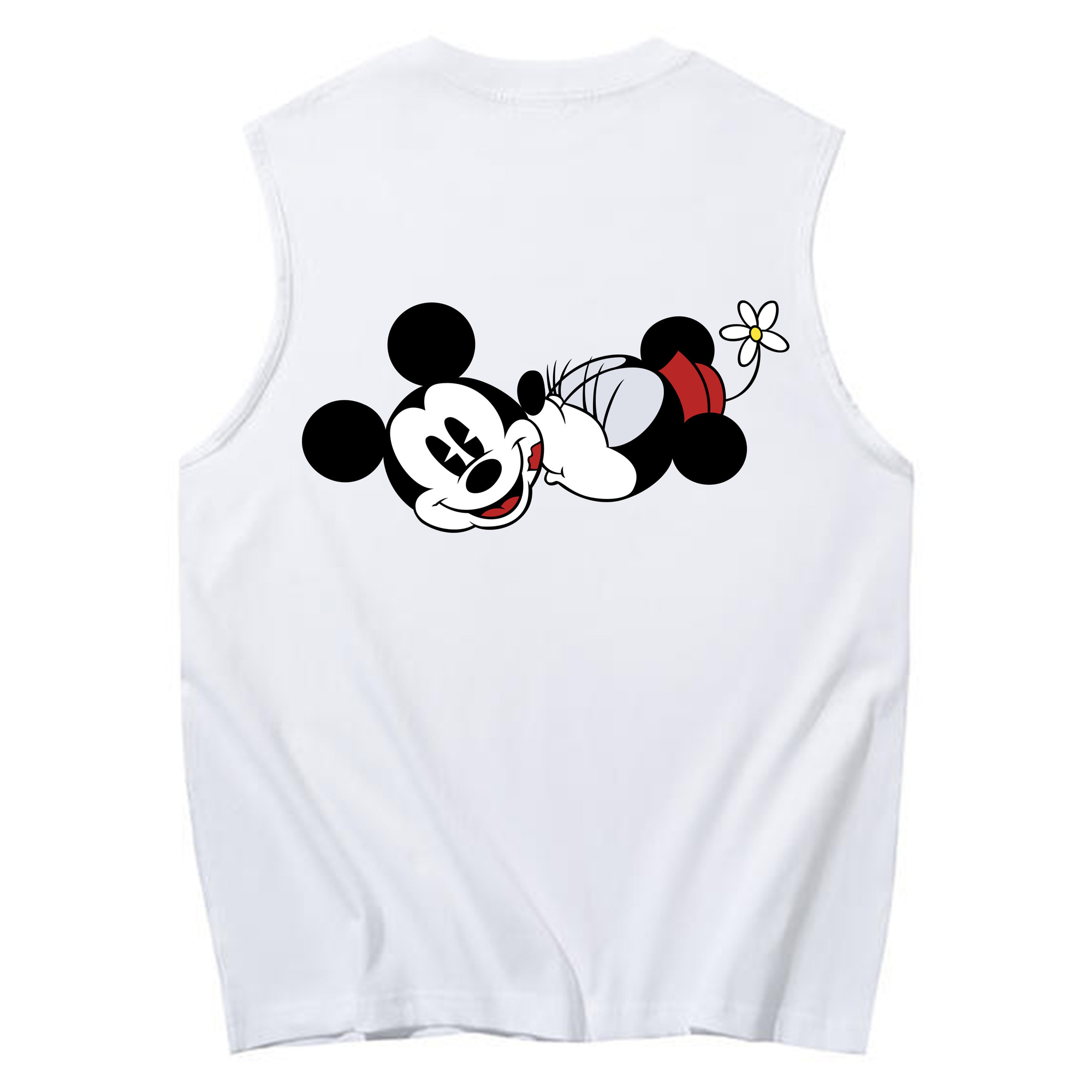 ミッキーマウス Mickey Mouse コットン100％タンクトップ（背面プリント）