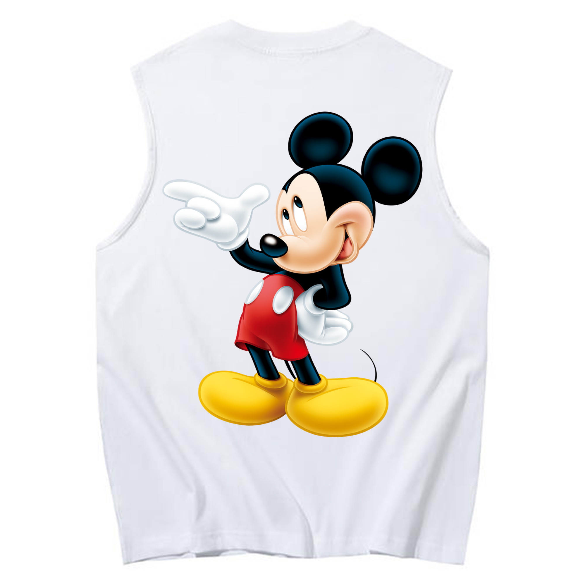 ミッキーマウス Mickey Mouse コットン100％タンクトップ（背面プリント）