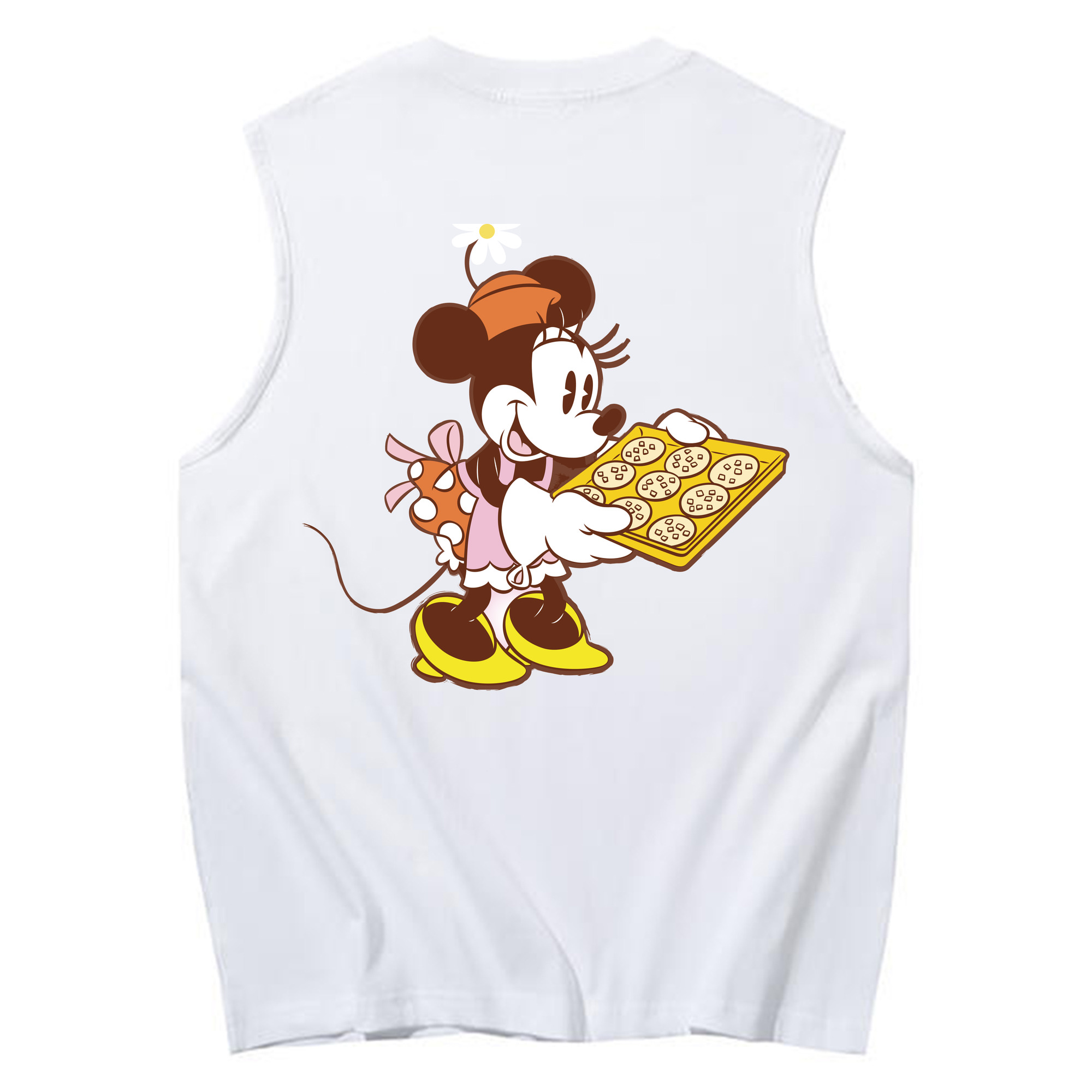 ミッキーマウス Mickey Mouse コットン100％タンクトップ（背面プリント）