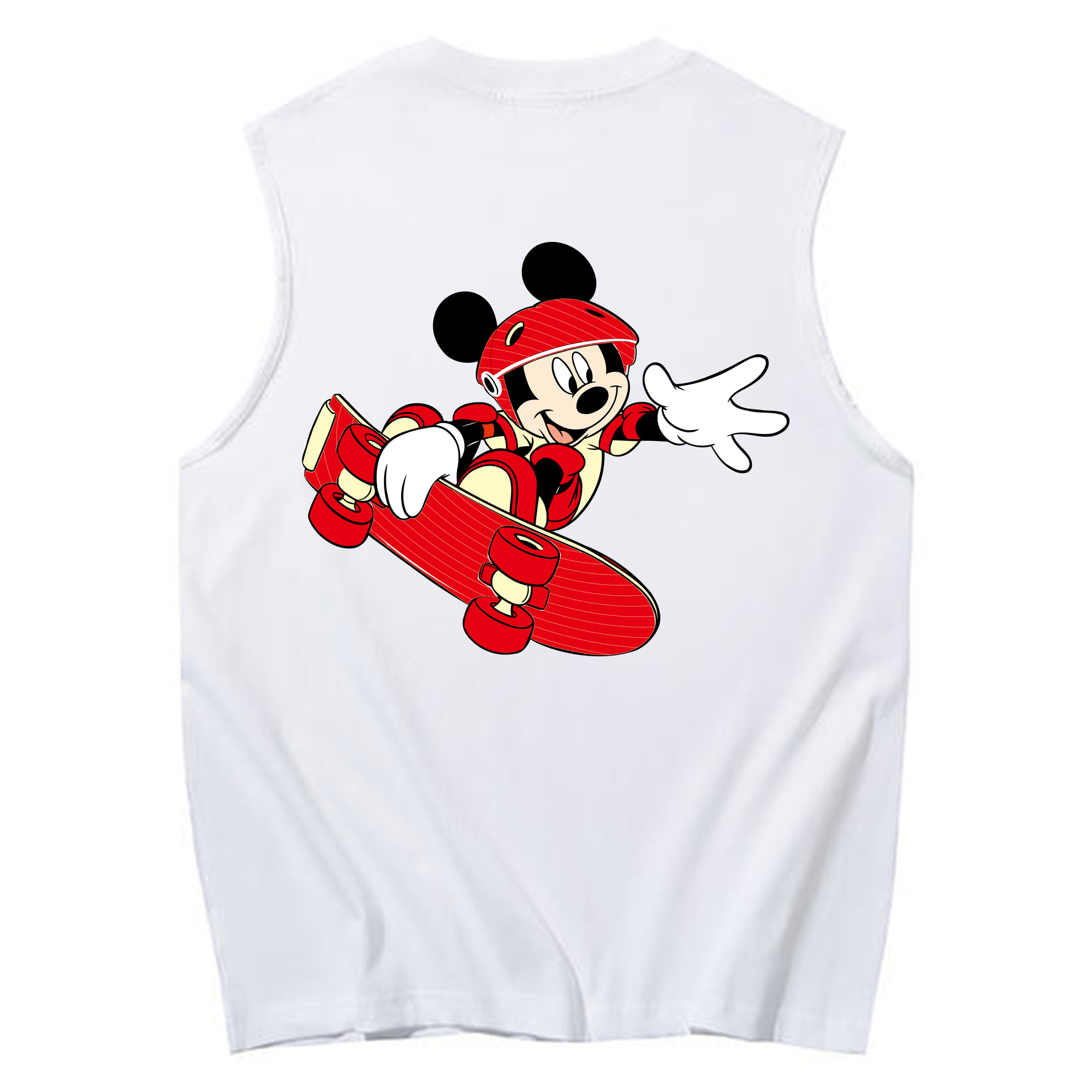 ミッキーマウス Mickey Mouse コットン100％タンクトップ（背面プリント）