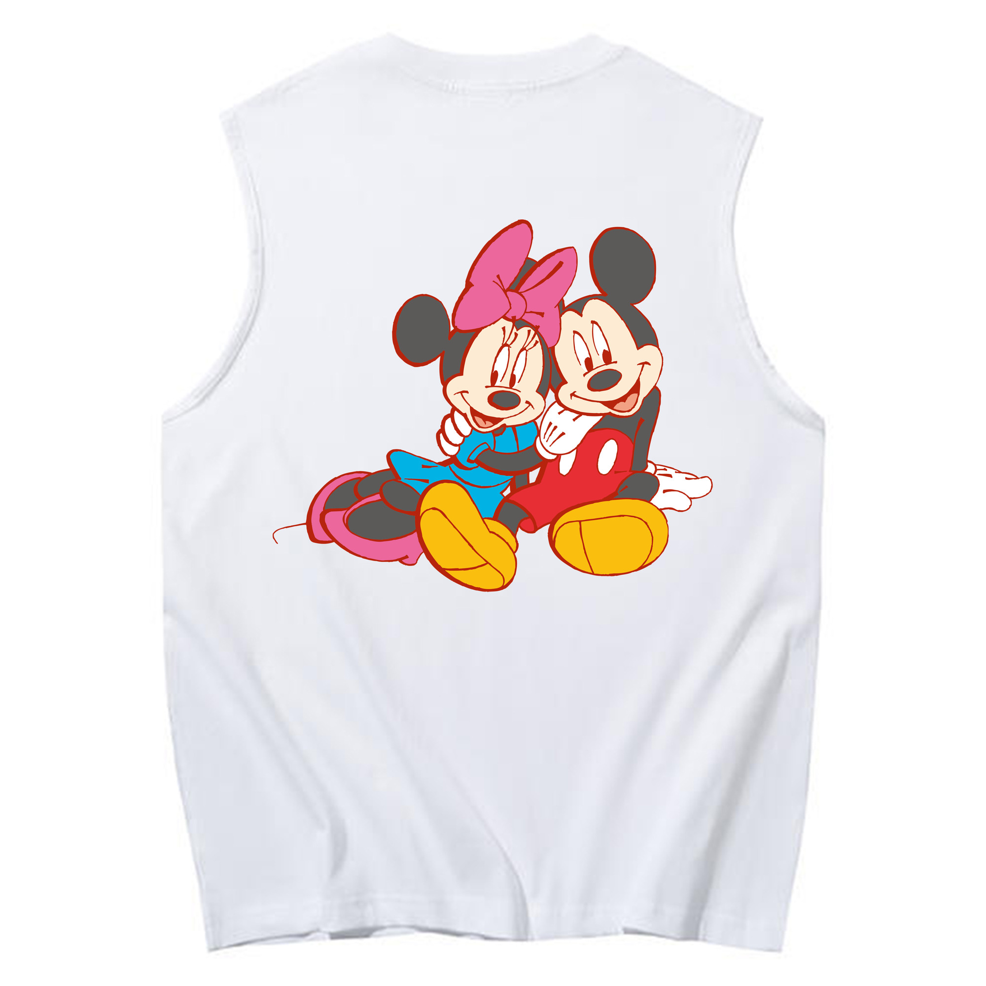 ミッキーマウス Mickey Mouse コットン100％タンクトップ（背面プリント）