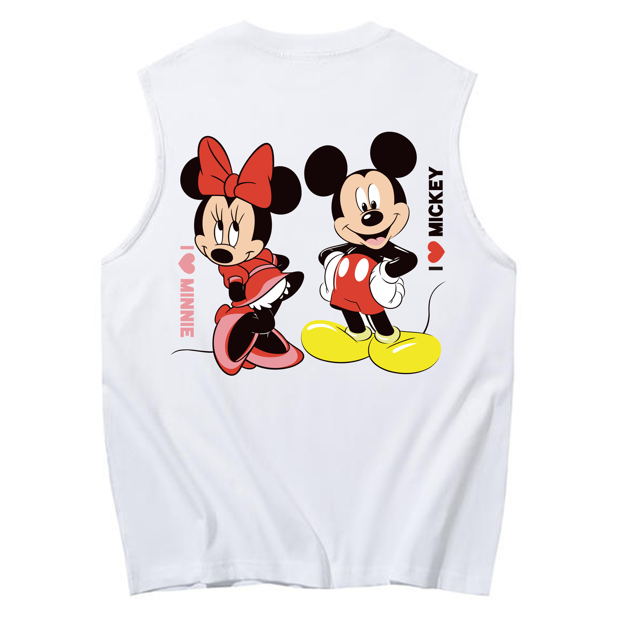 ミッキーマウス Mickey Mouse コットン100％タンクトップ（背面プリント）