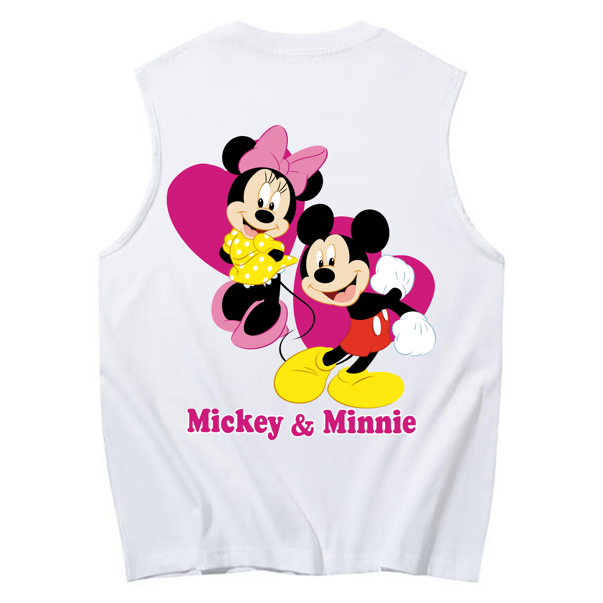 ミッキーマウス Mickey Mouse コットン100％タンクトップ（背面プリント）