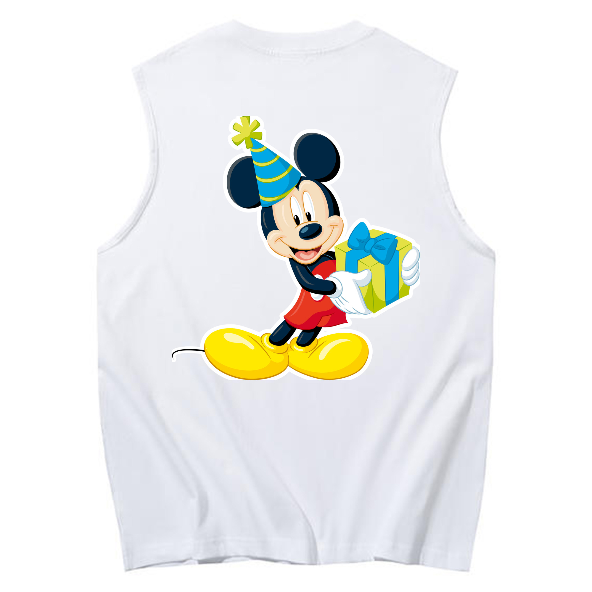ミッキーマウス Mickey Mouse コットン100％タンクトップ（背面プリント）