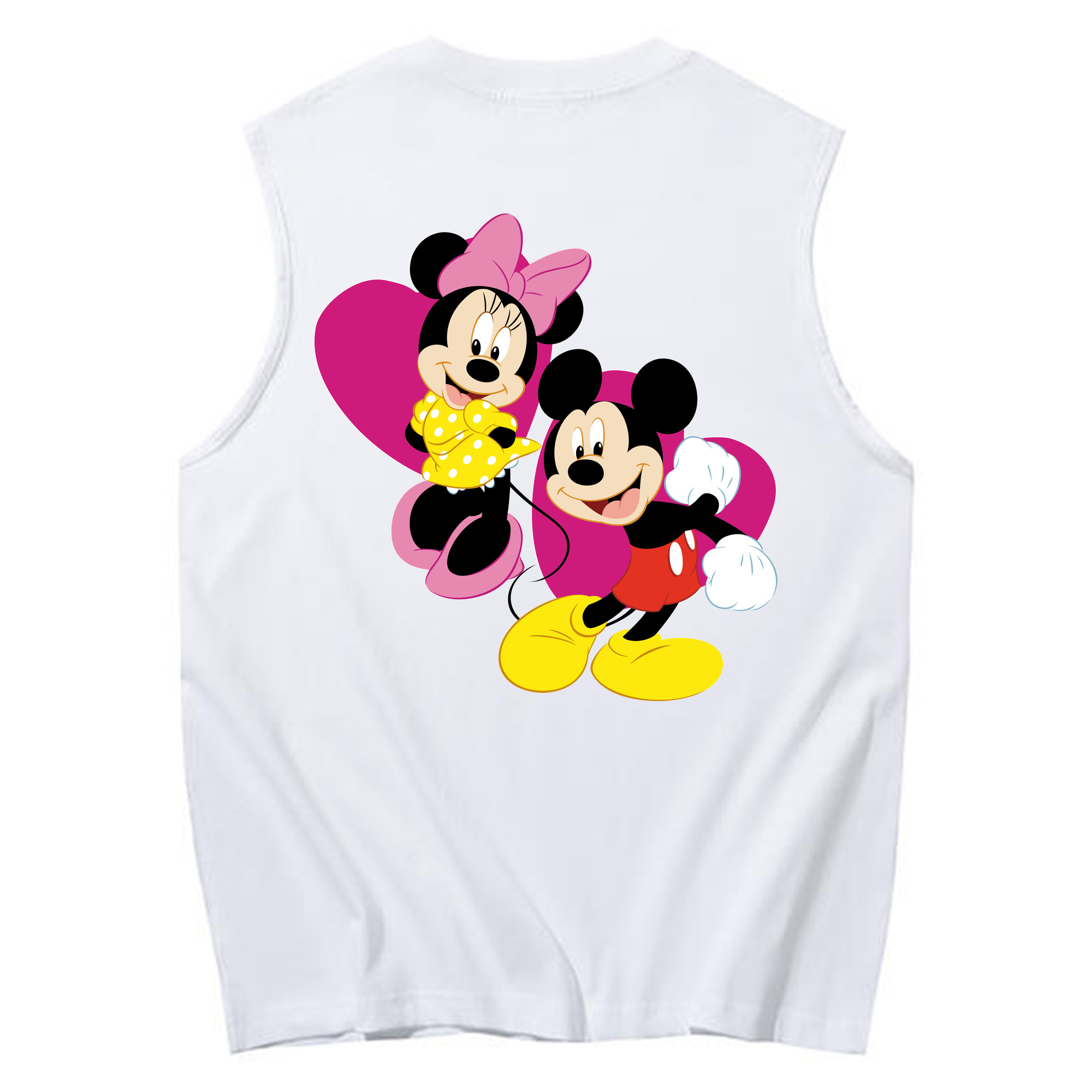ミッキーマウス Mickey Mouse コットン100％タンクトップ（背面プリント）