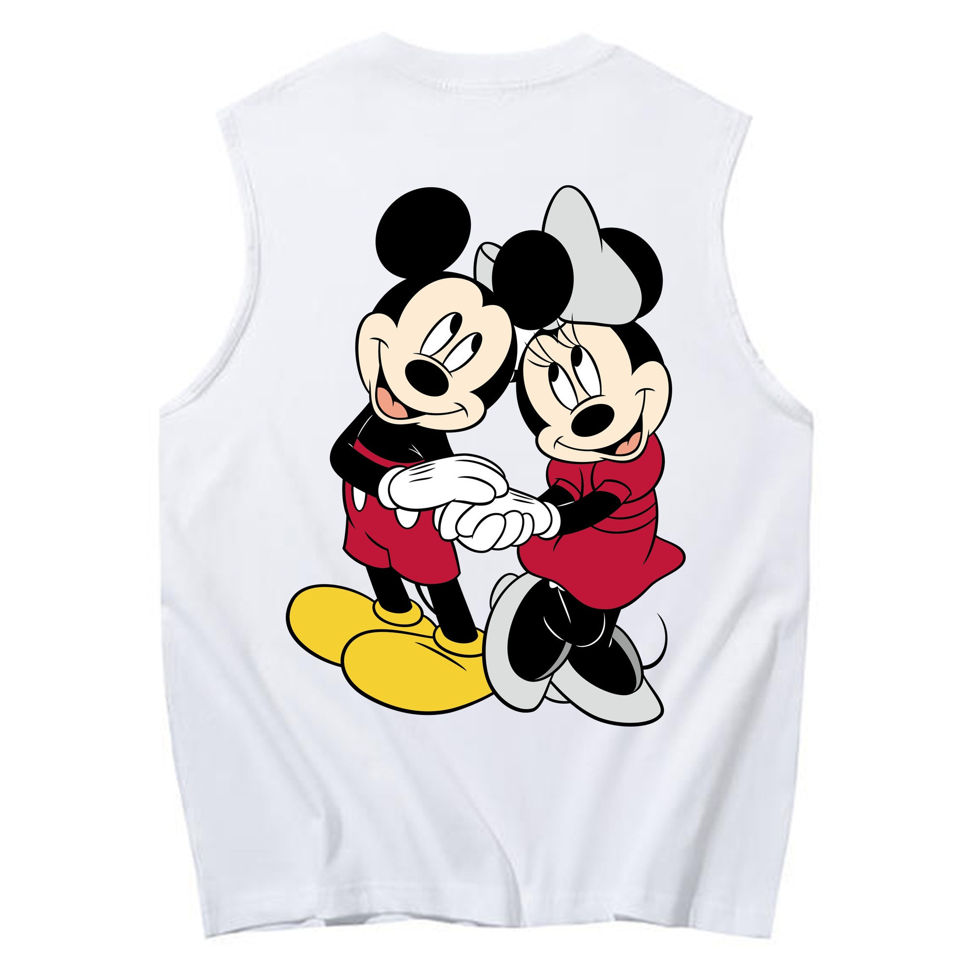 ミッキーマウス Mickey Mouse コットン100％タンクトップ（背面プリント）