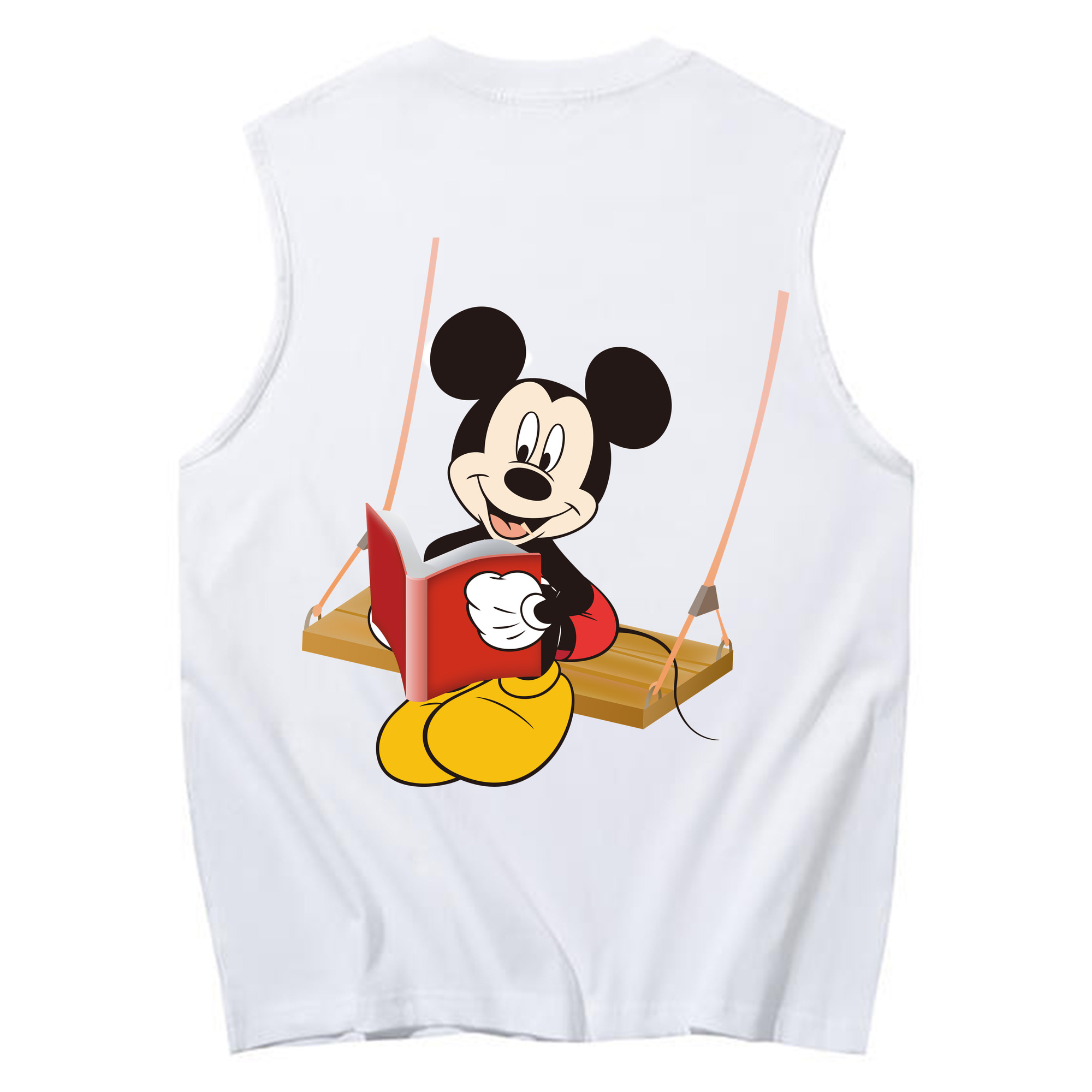 ミッキーマウス Mickey Mouse コットン100％タンクトップ（背面プリント）