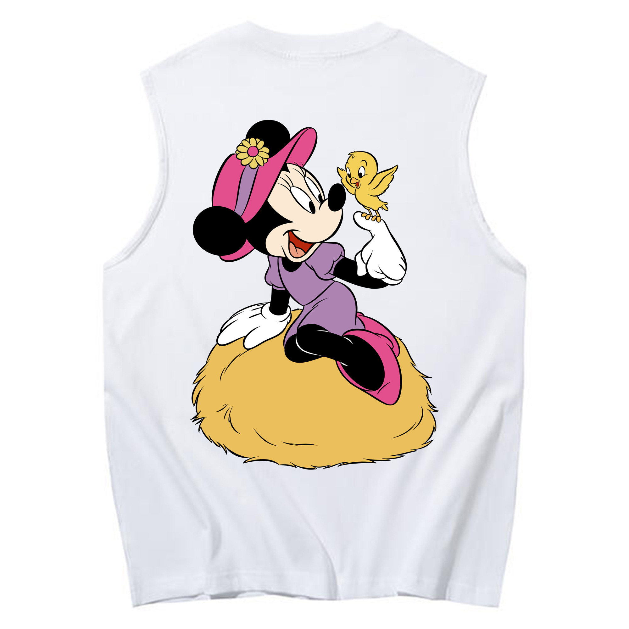 ミッキーマウス Mickey Mouse コットン100％タンクトップ（背面プリント）