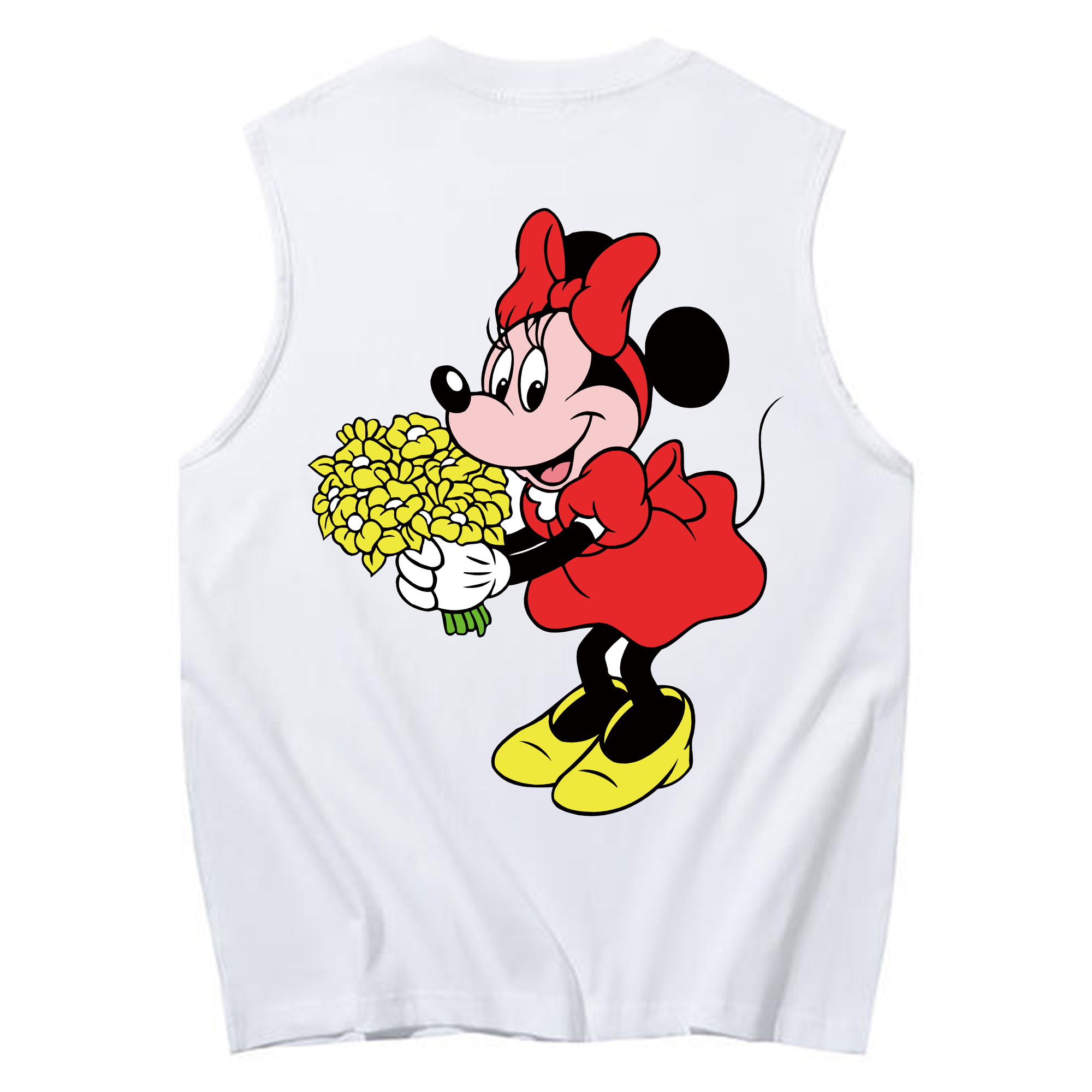 ミッキーマウス Mickey Mouse コットン100％タンクトップ（背面プリント）
