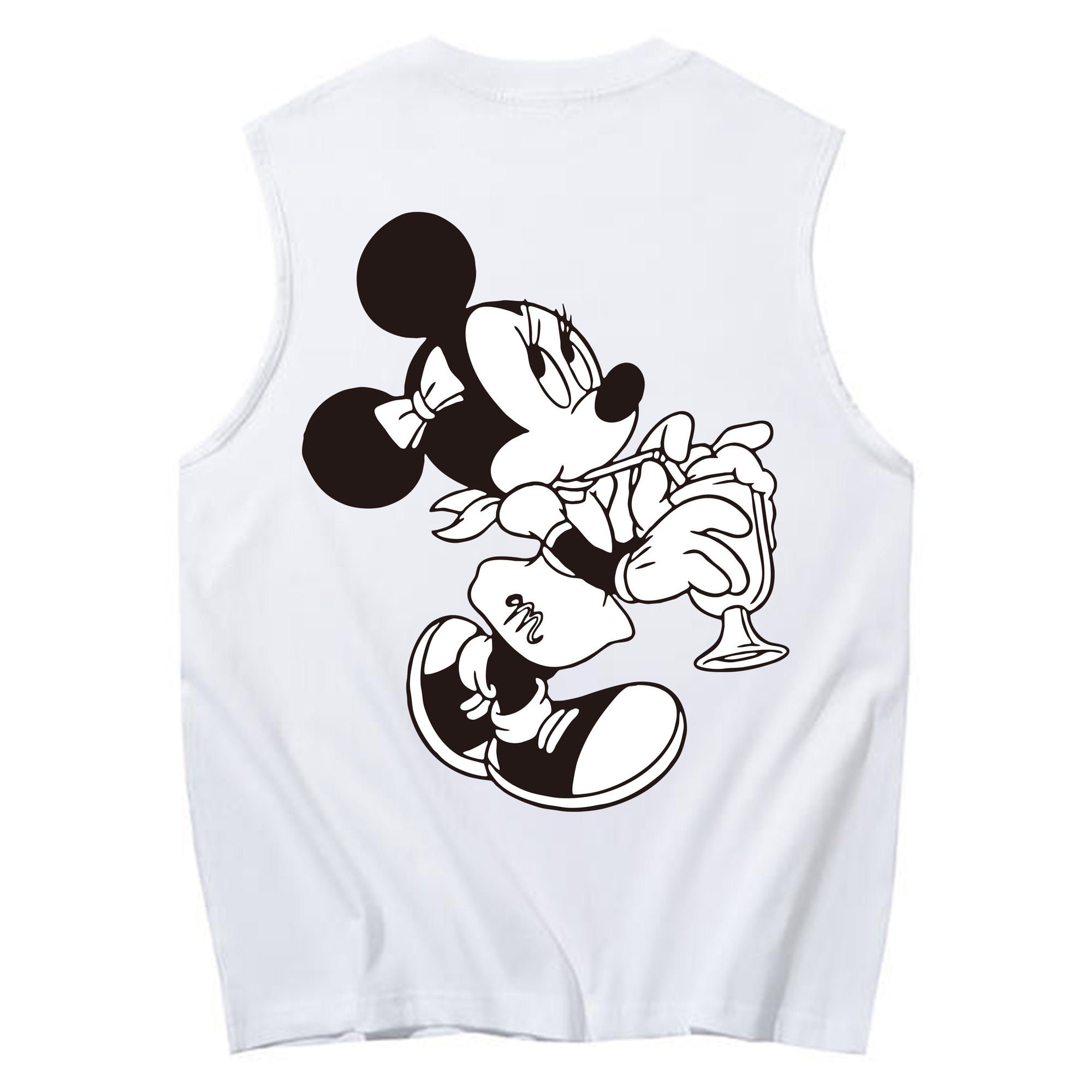 ミッキーマウス Mickey Mouse コットン100％タンクトップ（背面プリント）