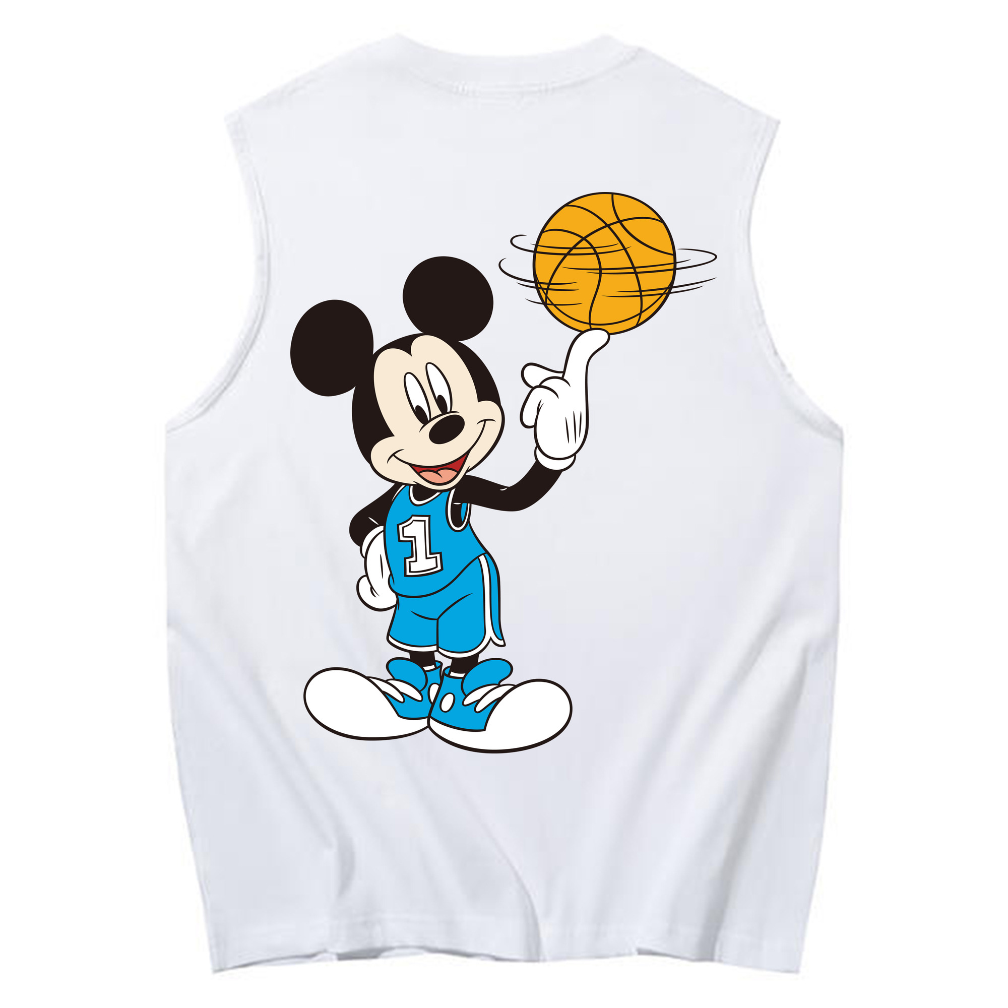 ミッキーマウス Mickey Mouse コットン100％タンクトップ（背面プリント）
