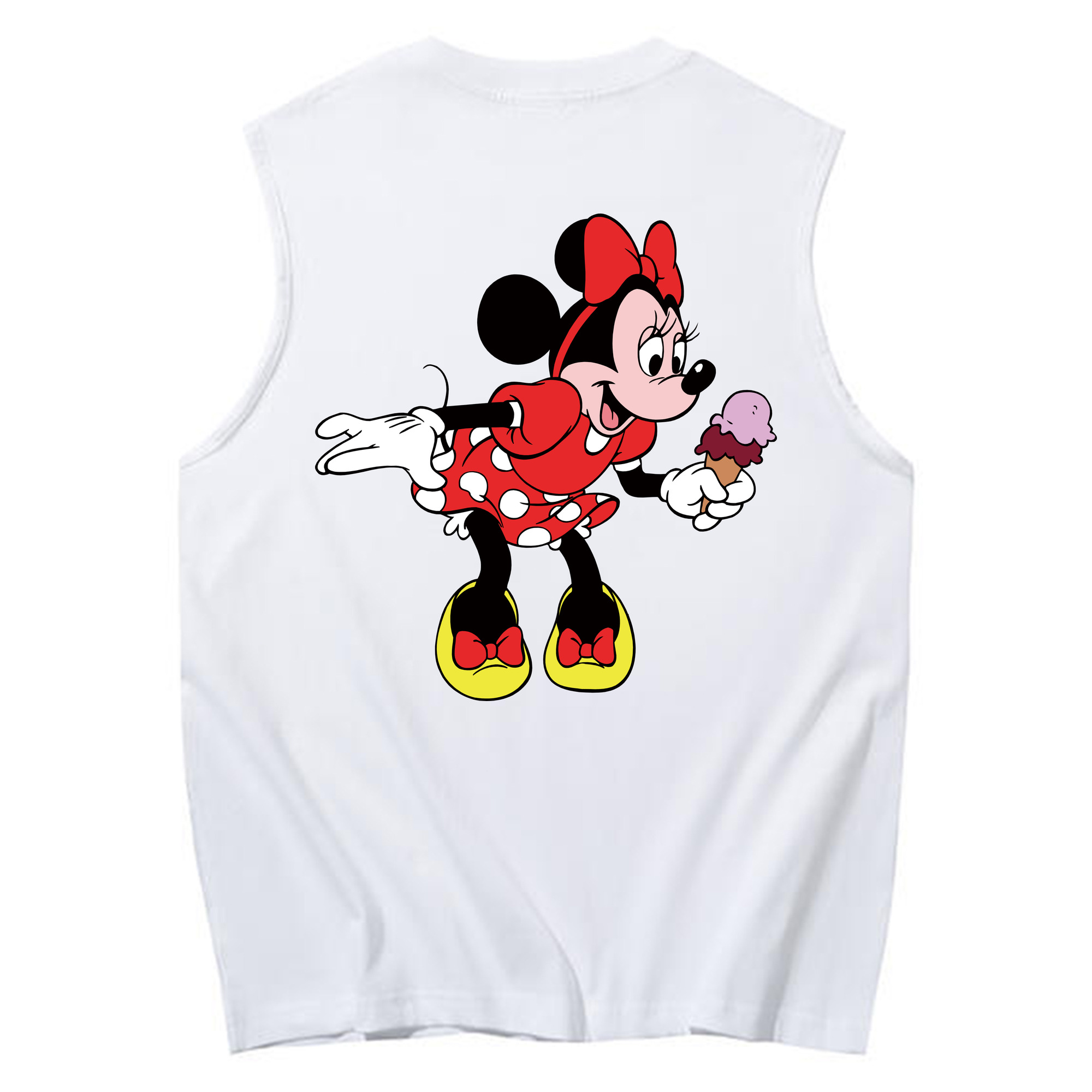 ミッキーマウス Mickey Mouse コットン100％タンクトップ（背面プリント）