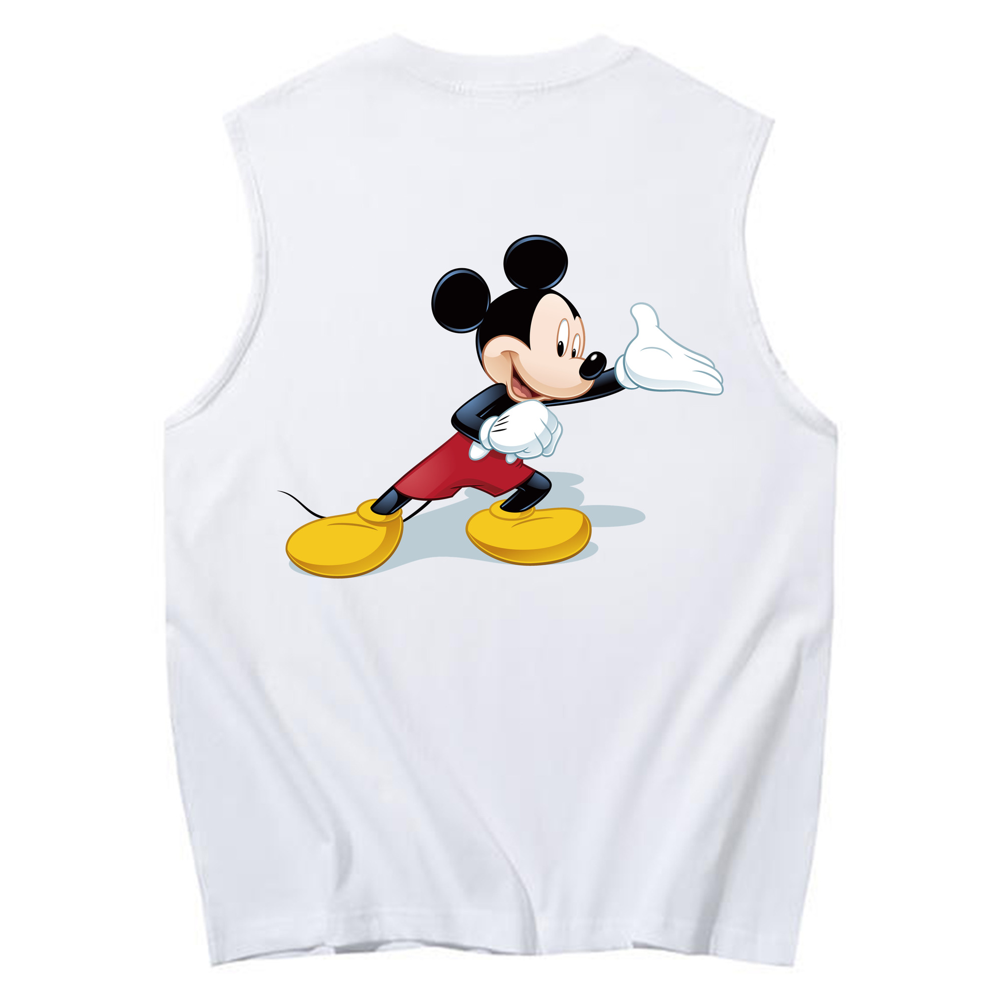 ミッキーマウス Mickey Mouse コットン100％タンクトップ（背面プリント）