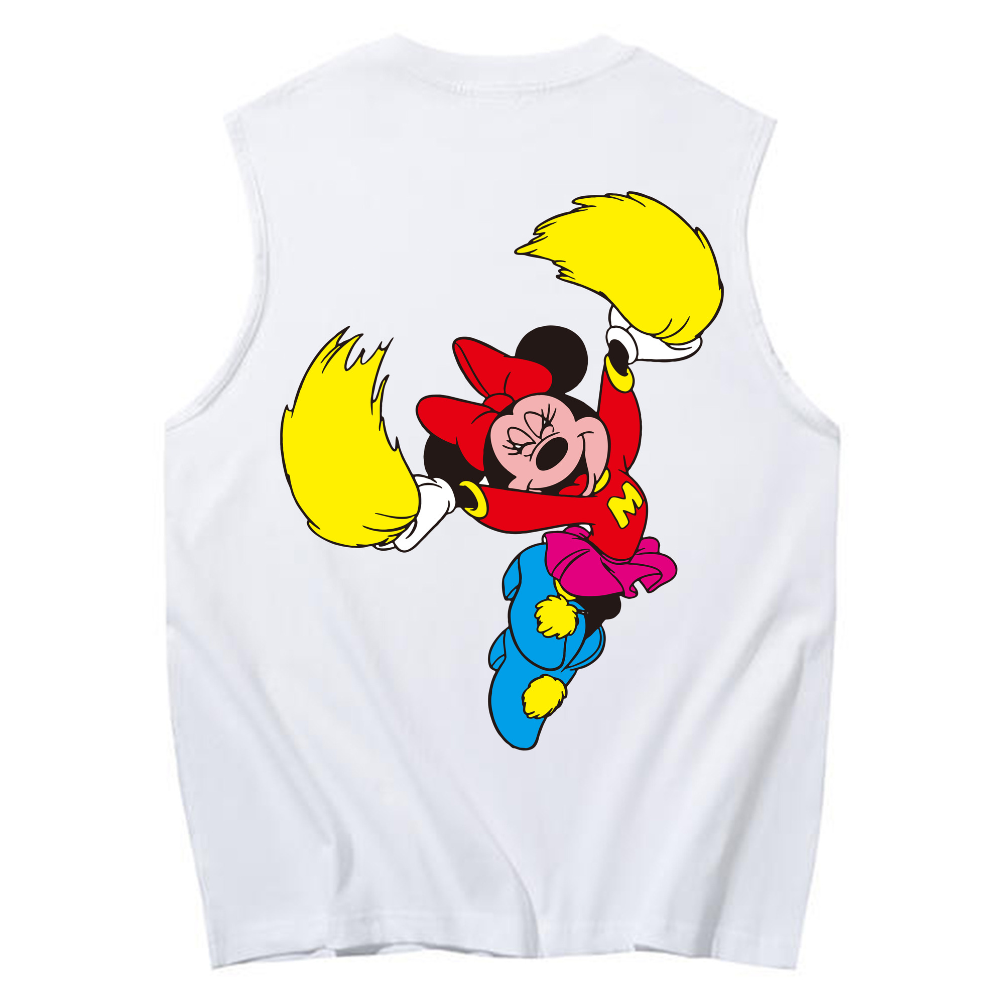 ミッキーマウス Mickey Mouse コットン100％タンクトップ（背面プリント）