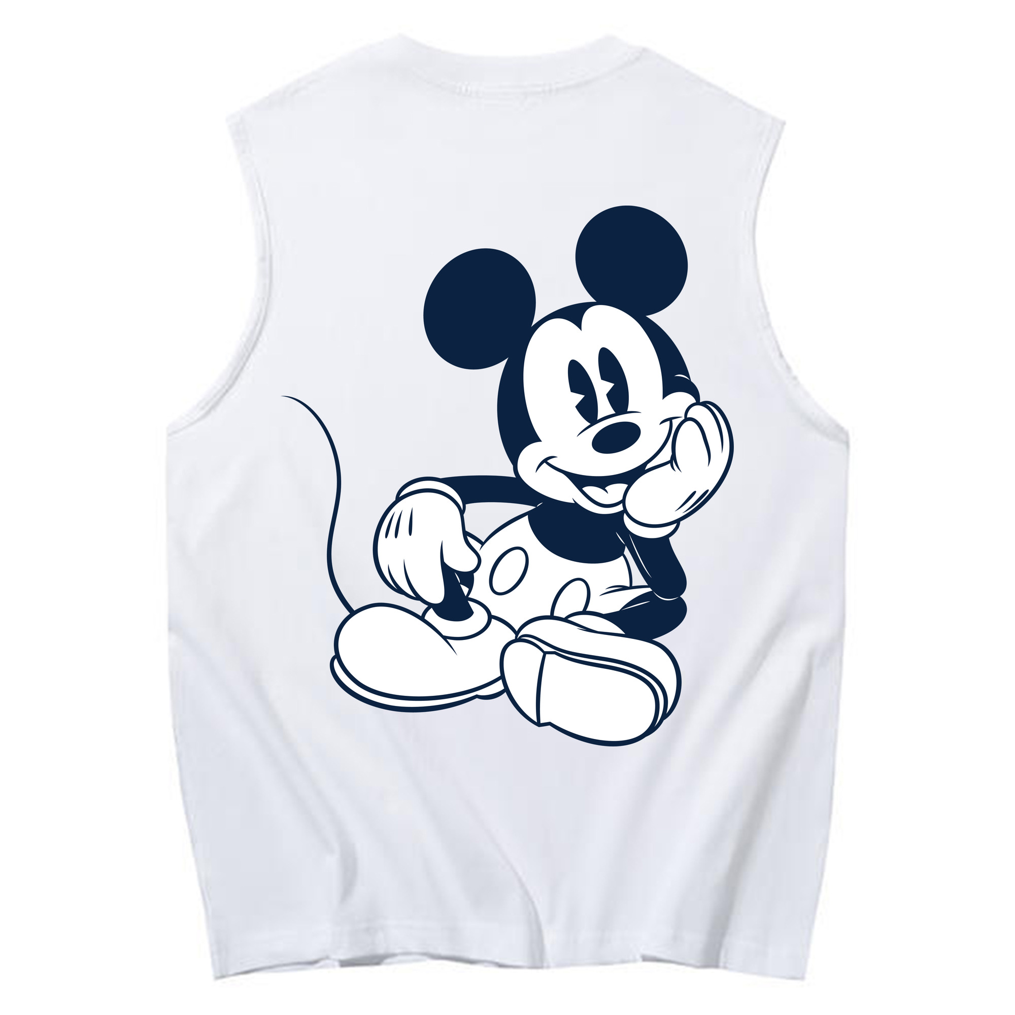 ミッキーマウス Mickey Mouse コットン100％タンクトップ（背面プリント）