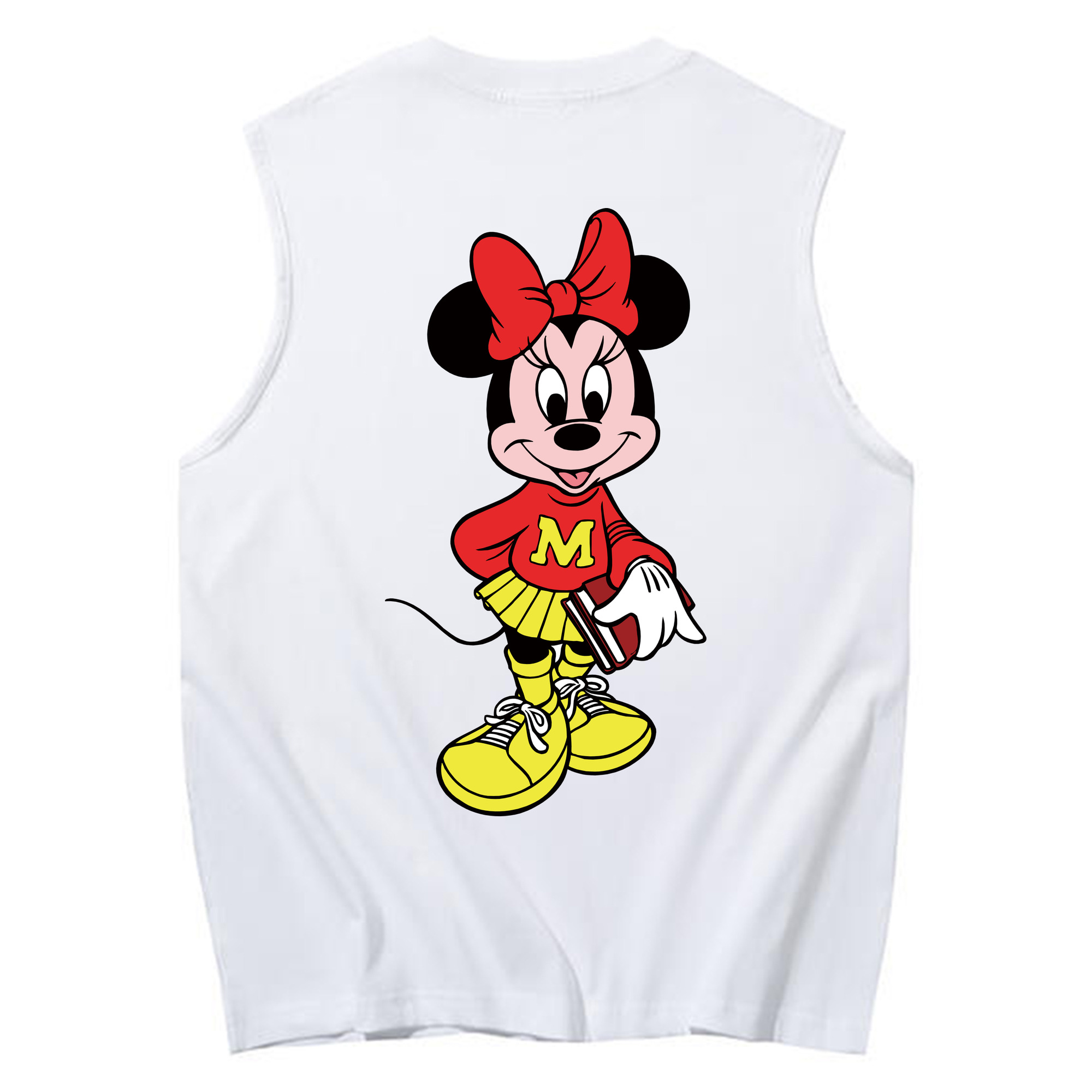 ミッキーマウス Mickey Mouse コットン100％タンクトップ（背面プリント）