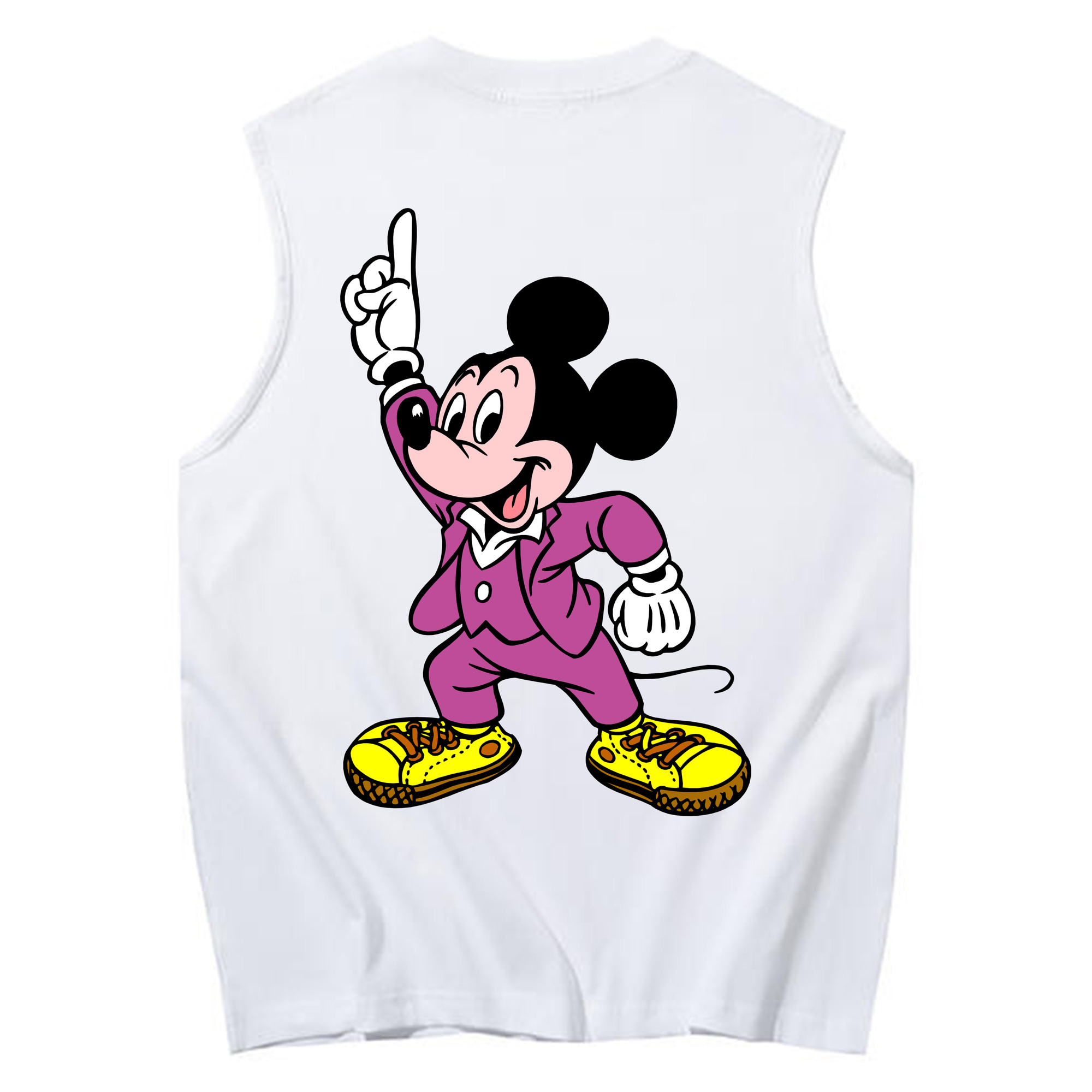 ミッキーマウス Mickey Mouse コットン100％タンクトップ（背面プリント）