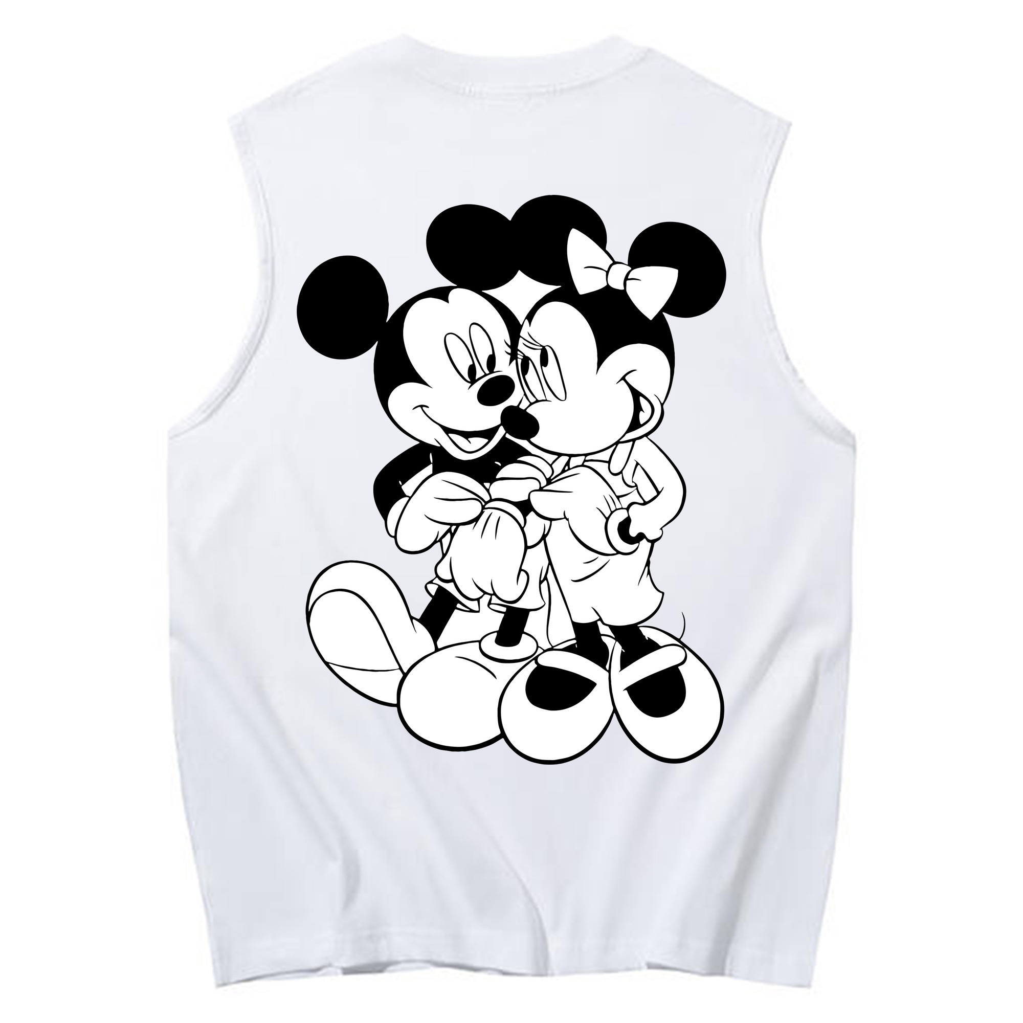 ミッキーマウス Mickey Mouse コットン100％タンクトップ（背面プリント）
