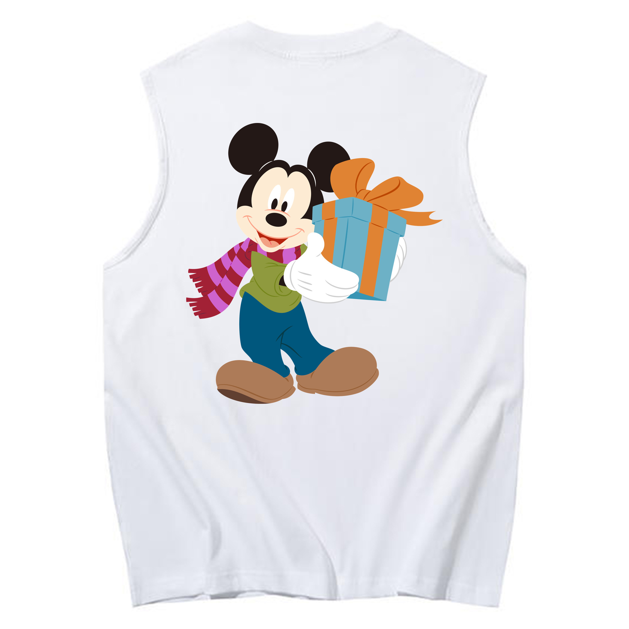 ミッキーマウス Mickey Mouse コットン100％タンクトップ（背面プリント）