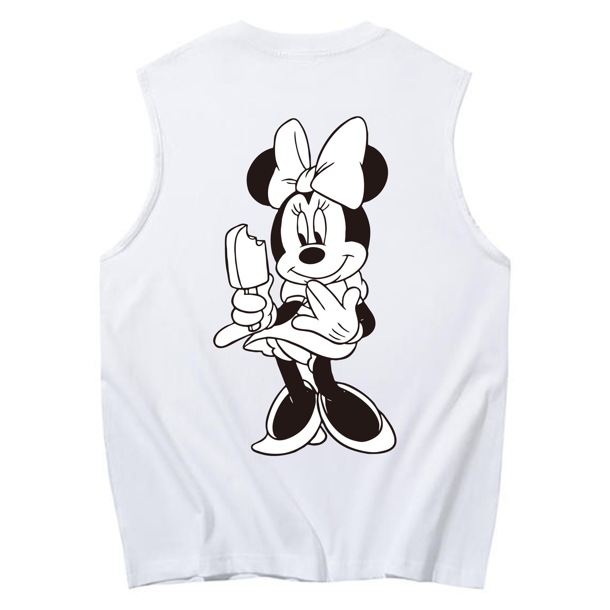 ミッキーマウス Mickey Mouse コットン100％タンクトップ（背面プリント）