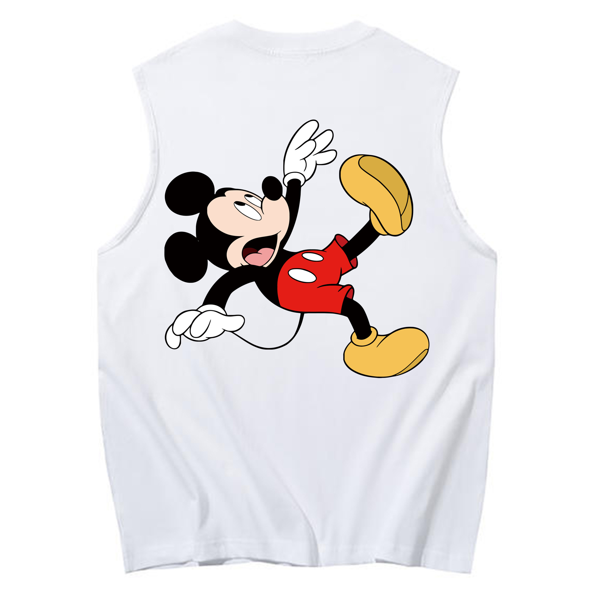 ミッキーマウス Mickey Mouse コットン100％タンクトップ（背面プリント）