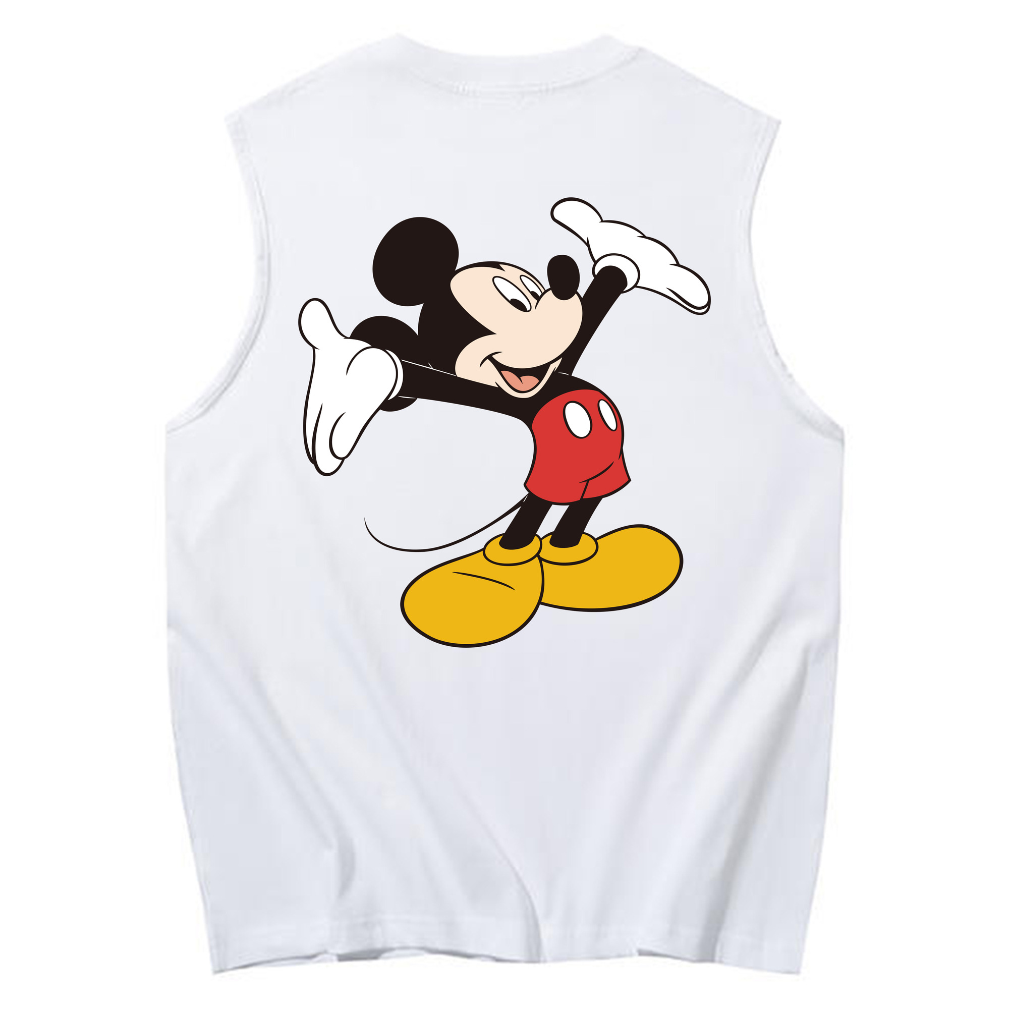 ミッキーマウス Mickey Mouse コットン100％タンクトップ（背面プリント）