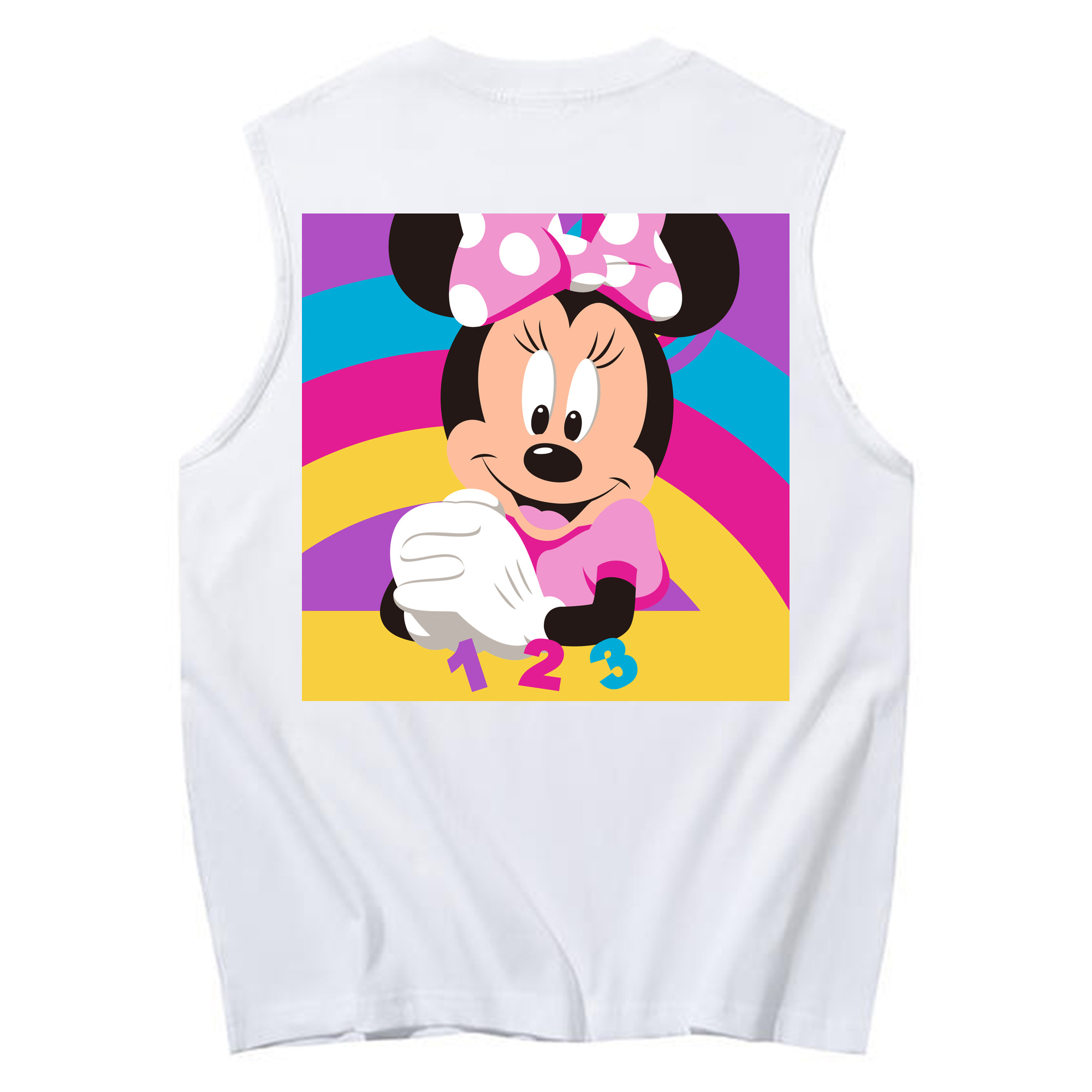 ミッキーマウス Mickey Mouse コットン100％タンクトップ（背面プリント）