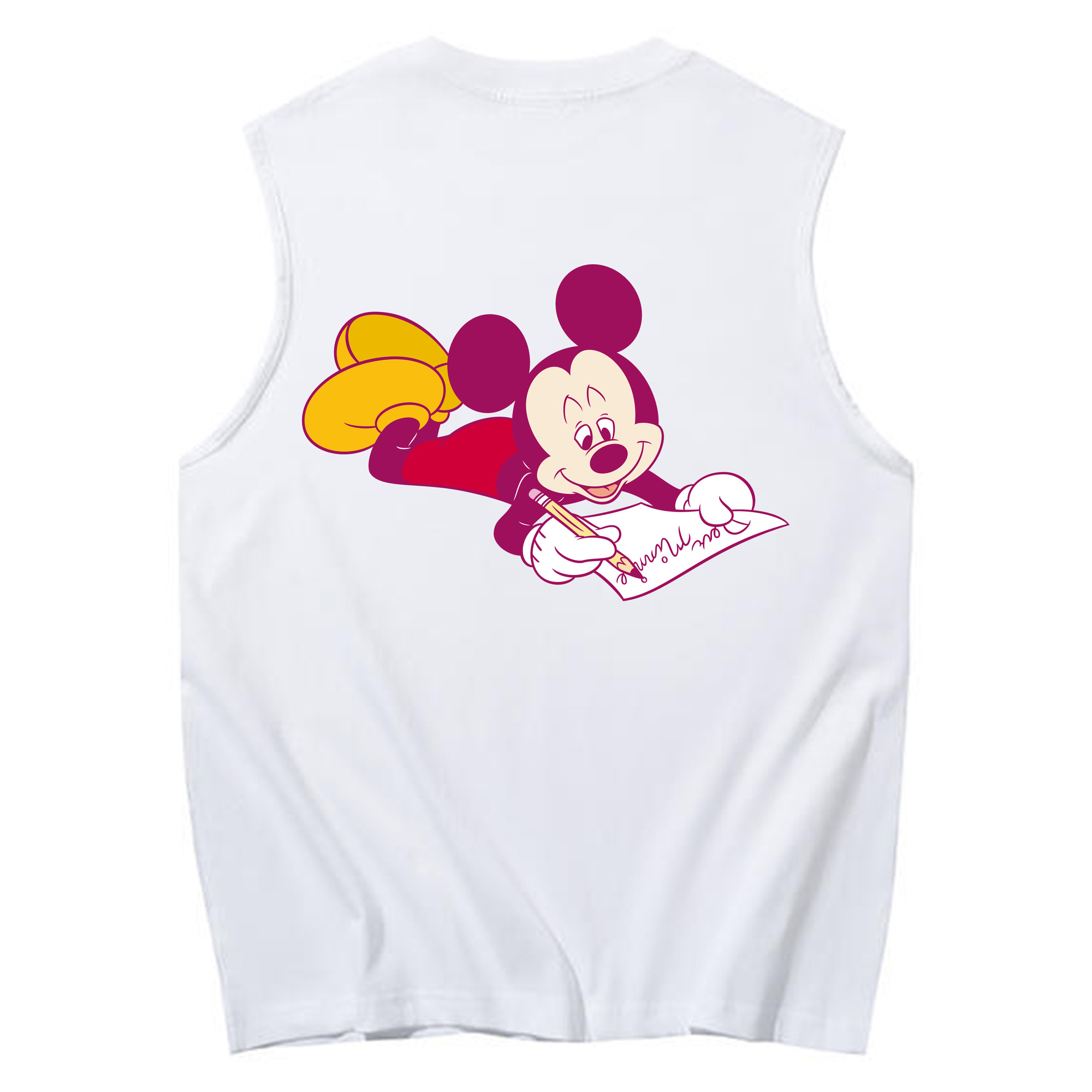 ミッキーマウス Mickey Mouse コットン100％タンクトップ（背面プリント）