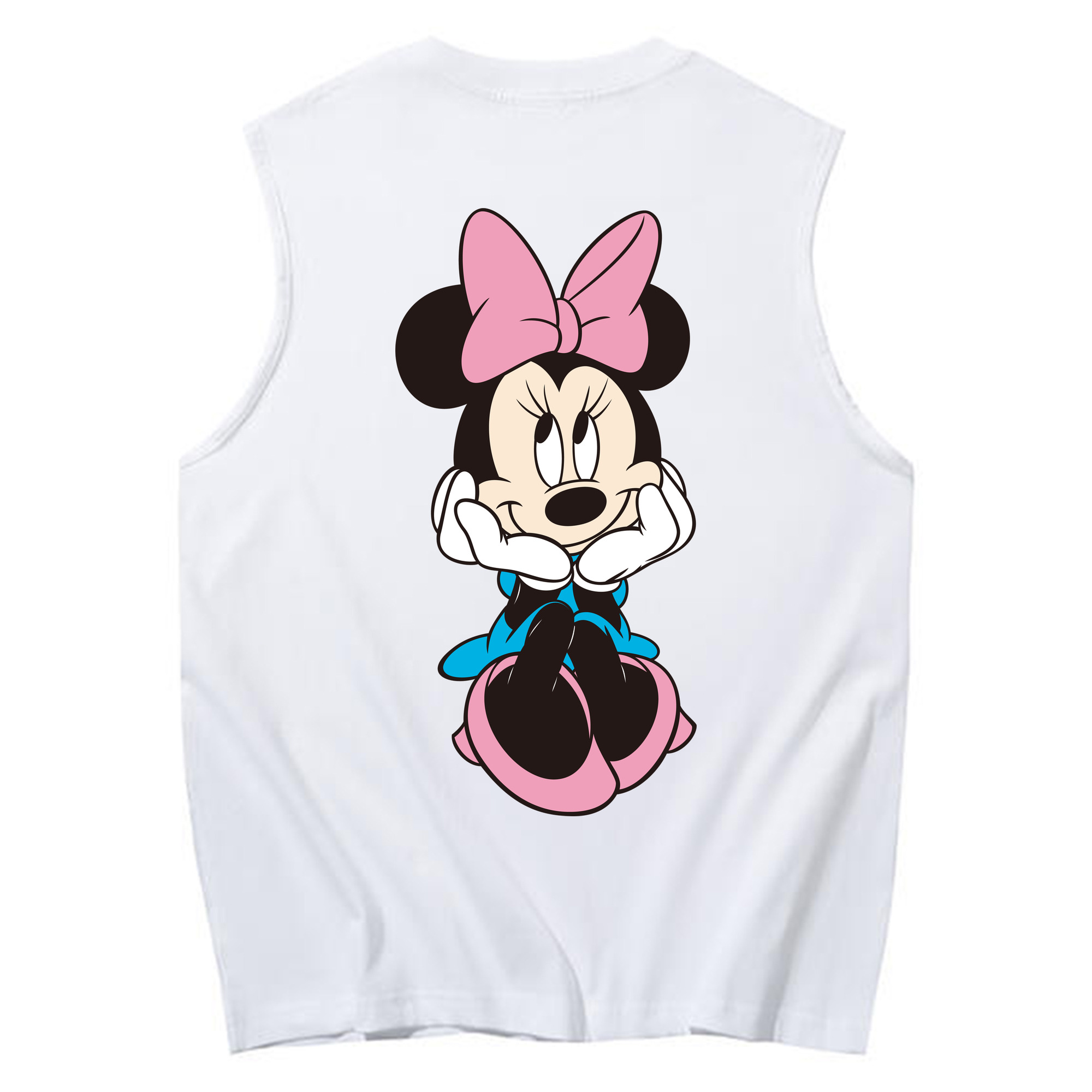ミッキーマウス Mickey Mouse コットン100％タンクトップ（背面プリント）