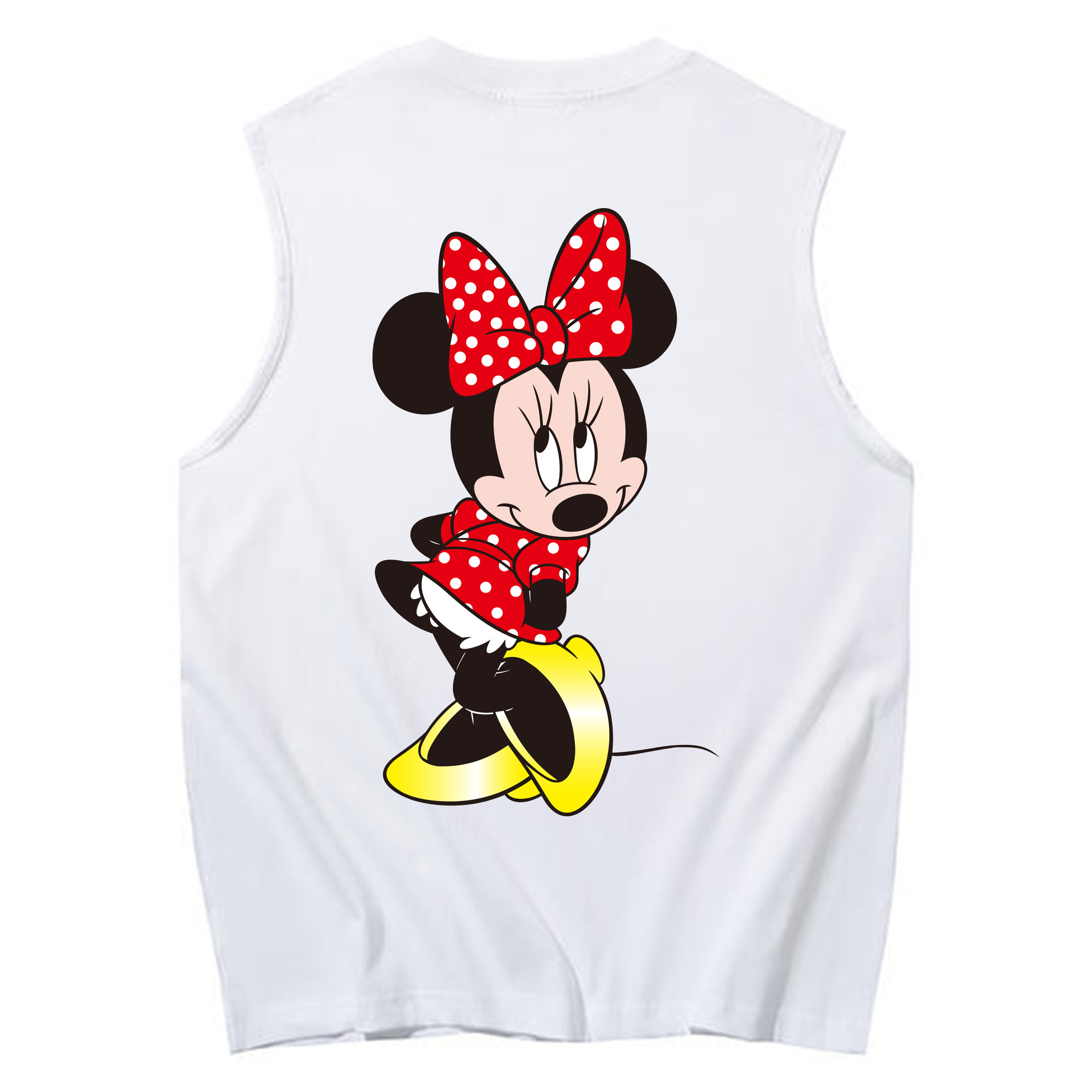 ミッキーマウス Mickey Mouse コットン100％タンクトップ（背面プリント）