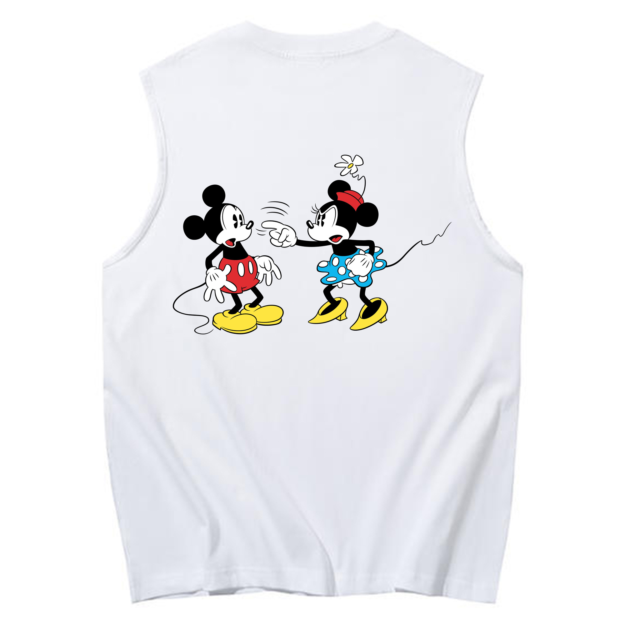 ミッキーマウス Mickey Mouse コットン100％タンクトップ（背面プリント）