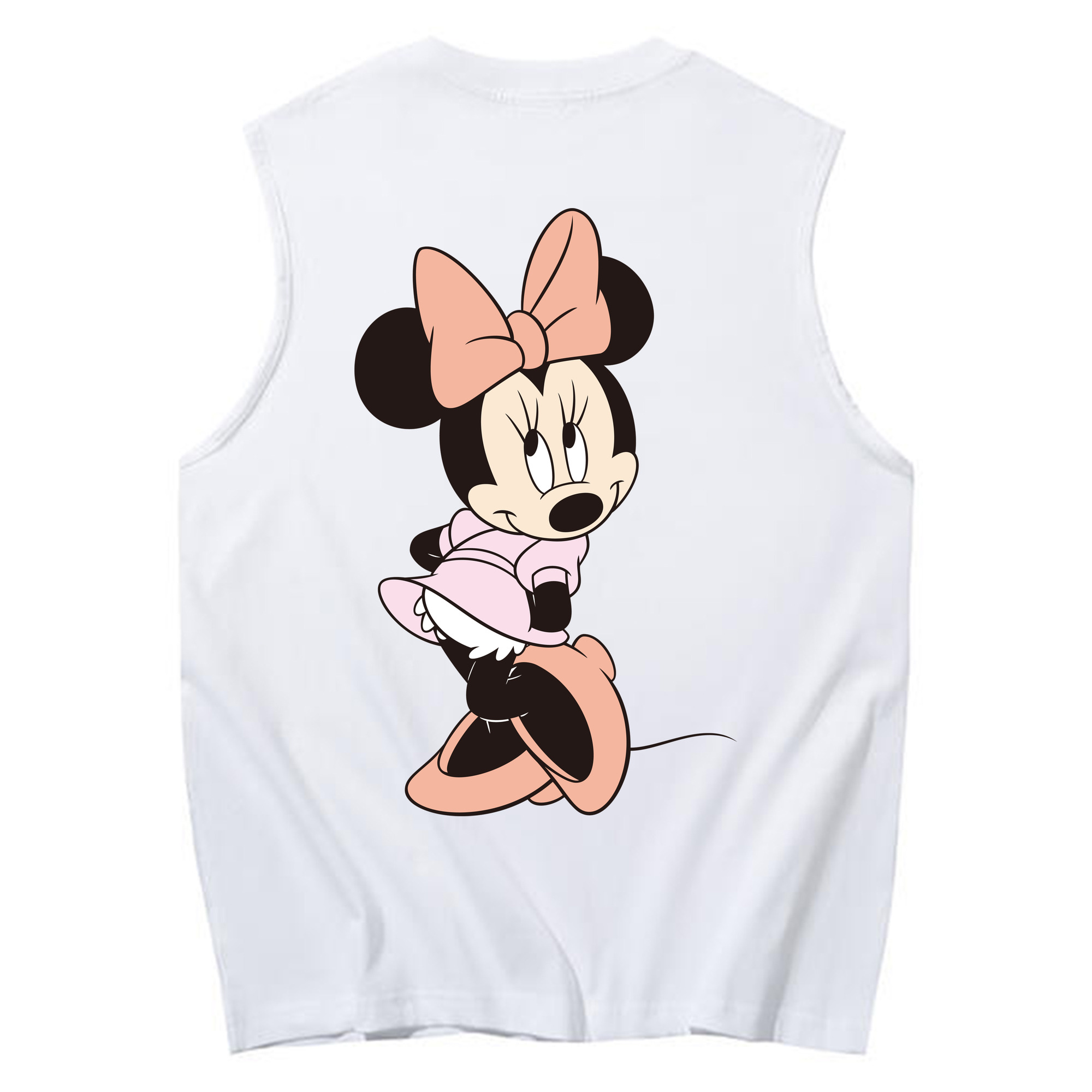 ミッキーマウス Mickey Mouse コットン100％タンクトップ（背面プリント）