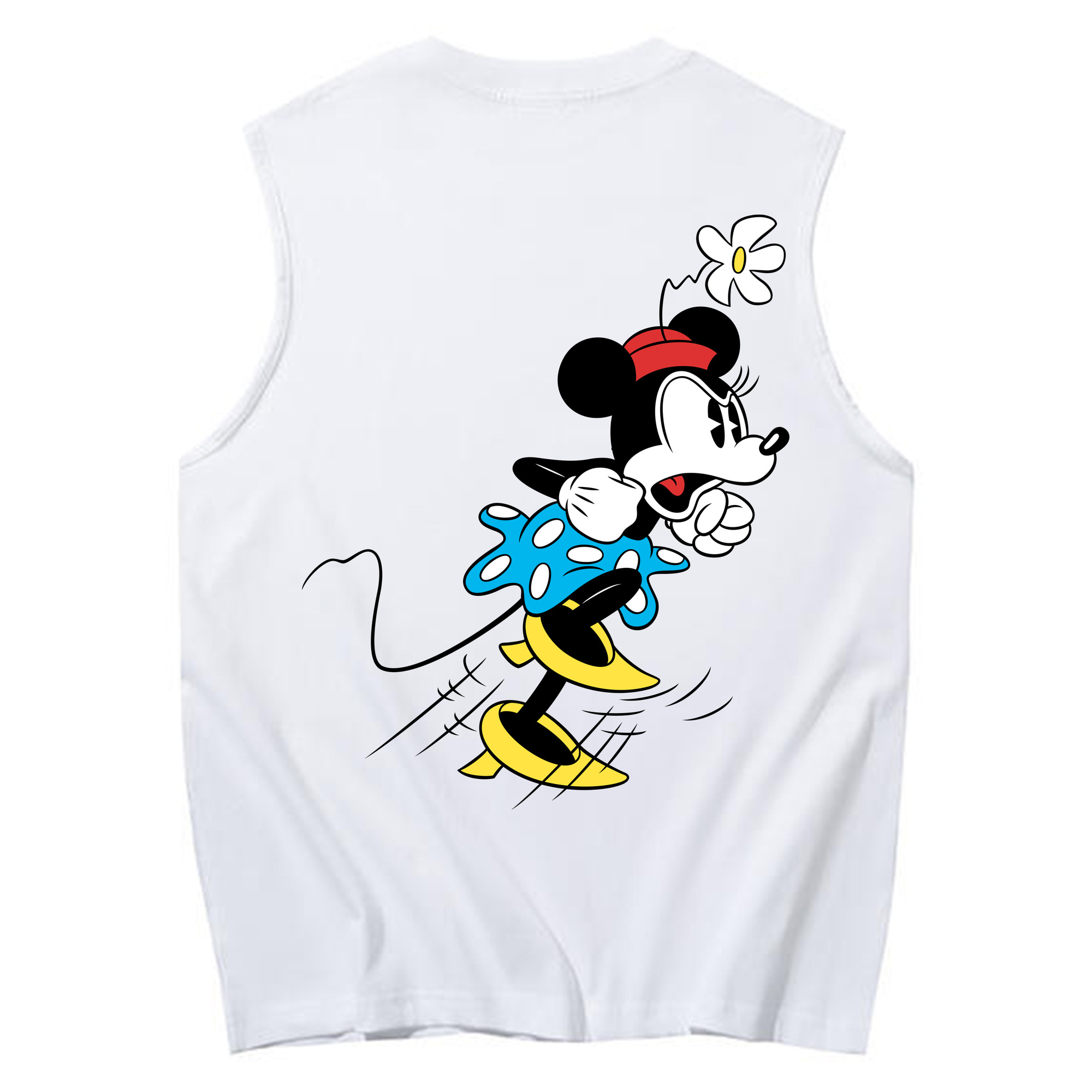 ミッキーマウス Mickey Mouse コットン100％タンクトップ（背面プリント）