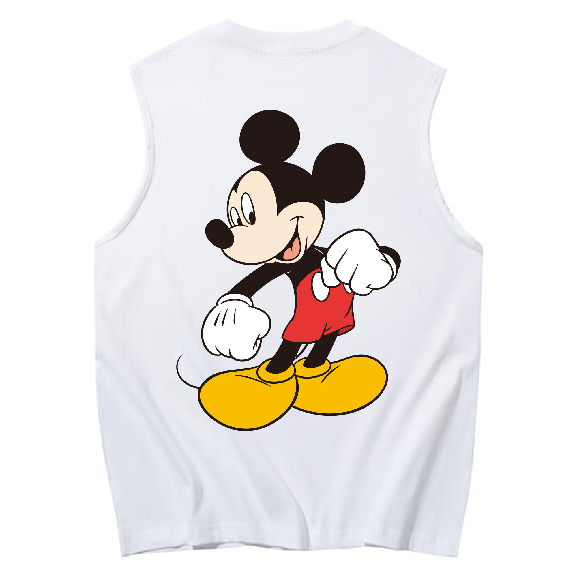 ミッキーマウス Mickey Mouse コットン100％タンクトップ（背面プリント）