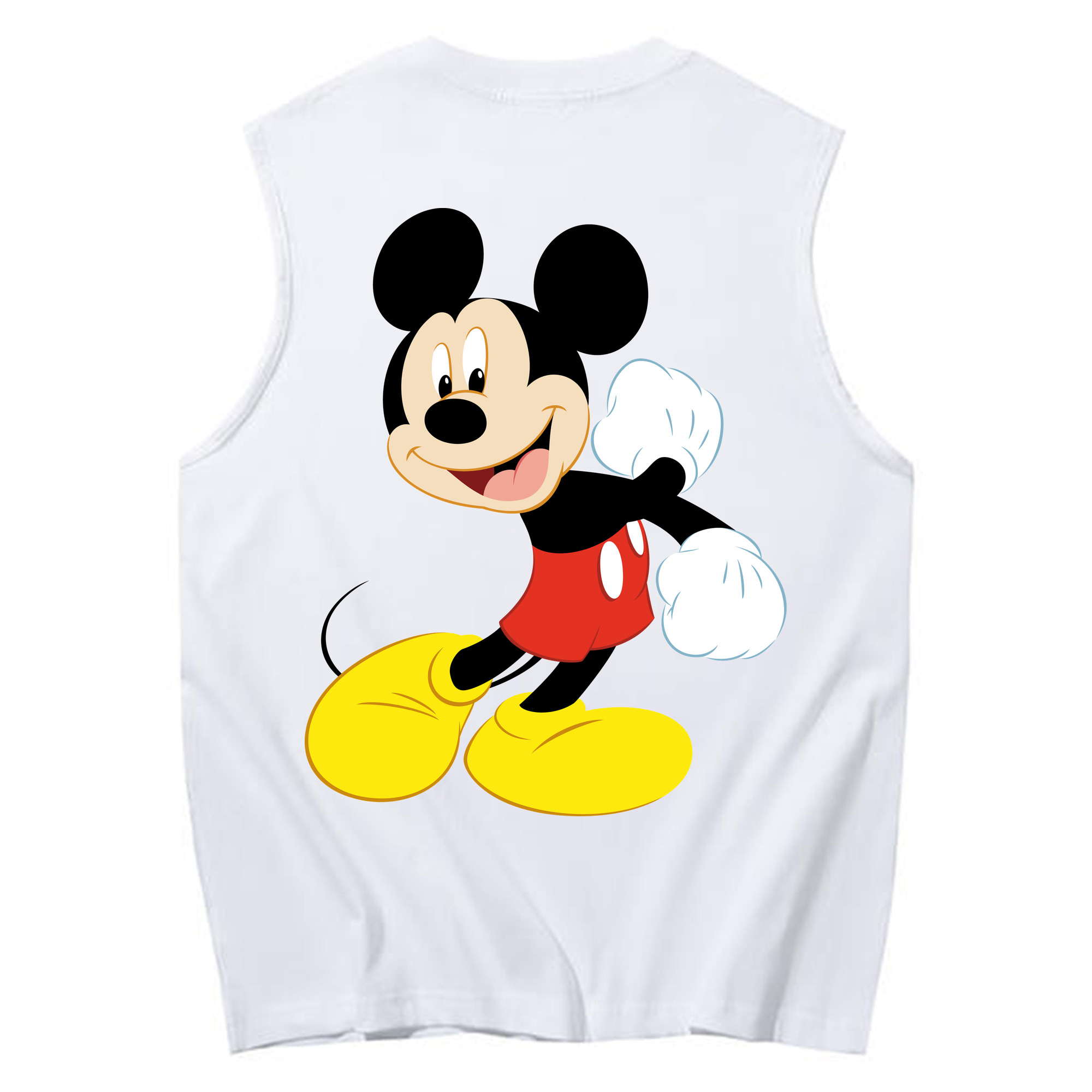 ミッキーマウス Mickey Mouse コットン100％タンクトップ（背面プリント）