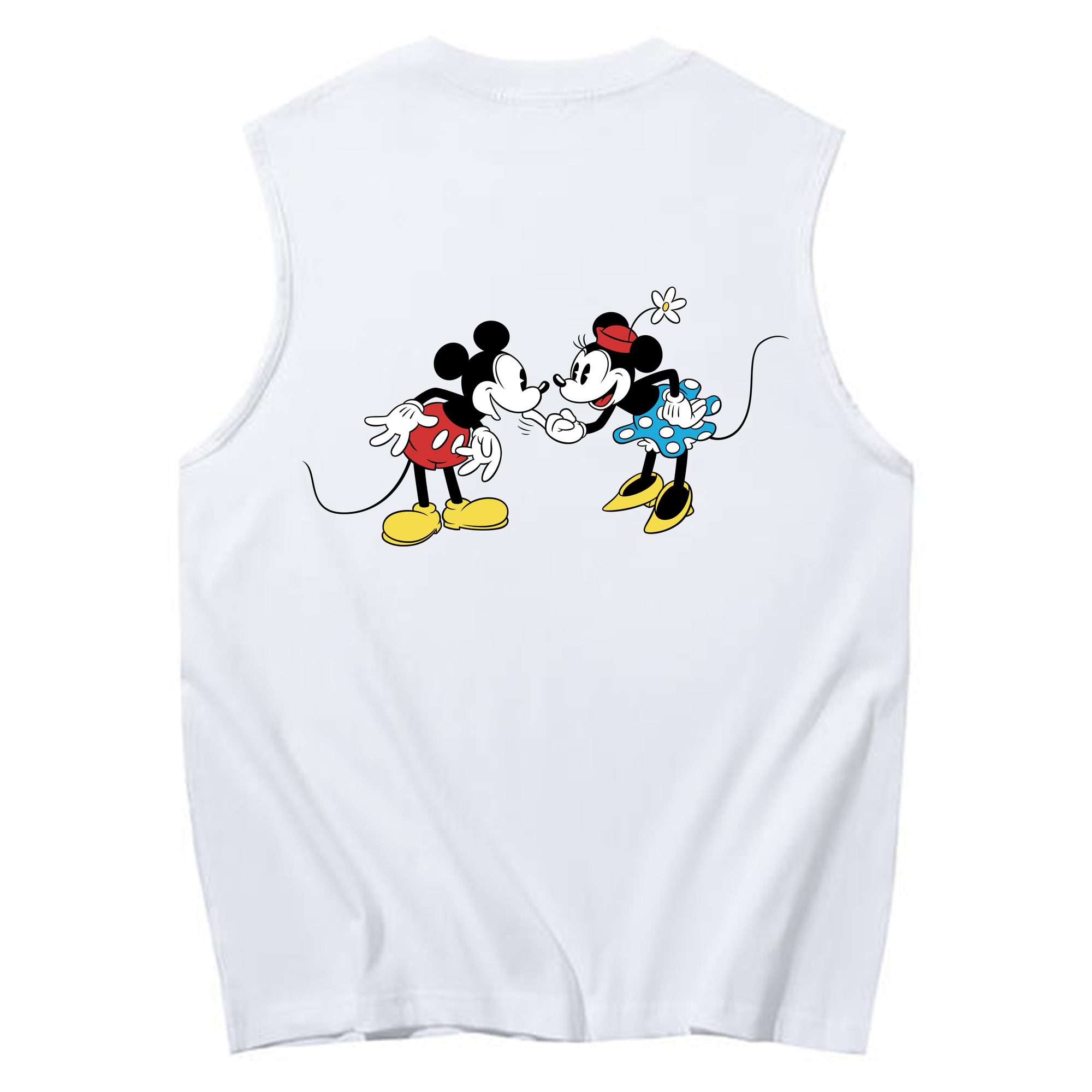ミッキーマウス Mickey Mouse コットン100％タンクトップ（背面プリント）