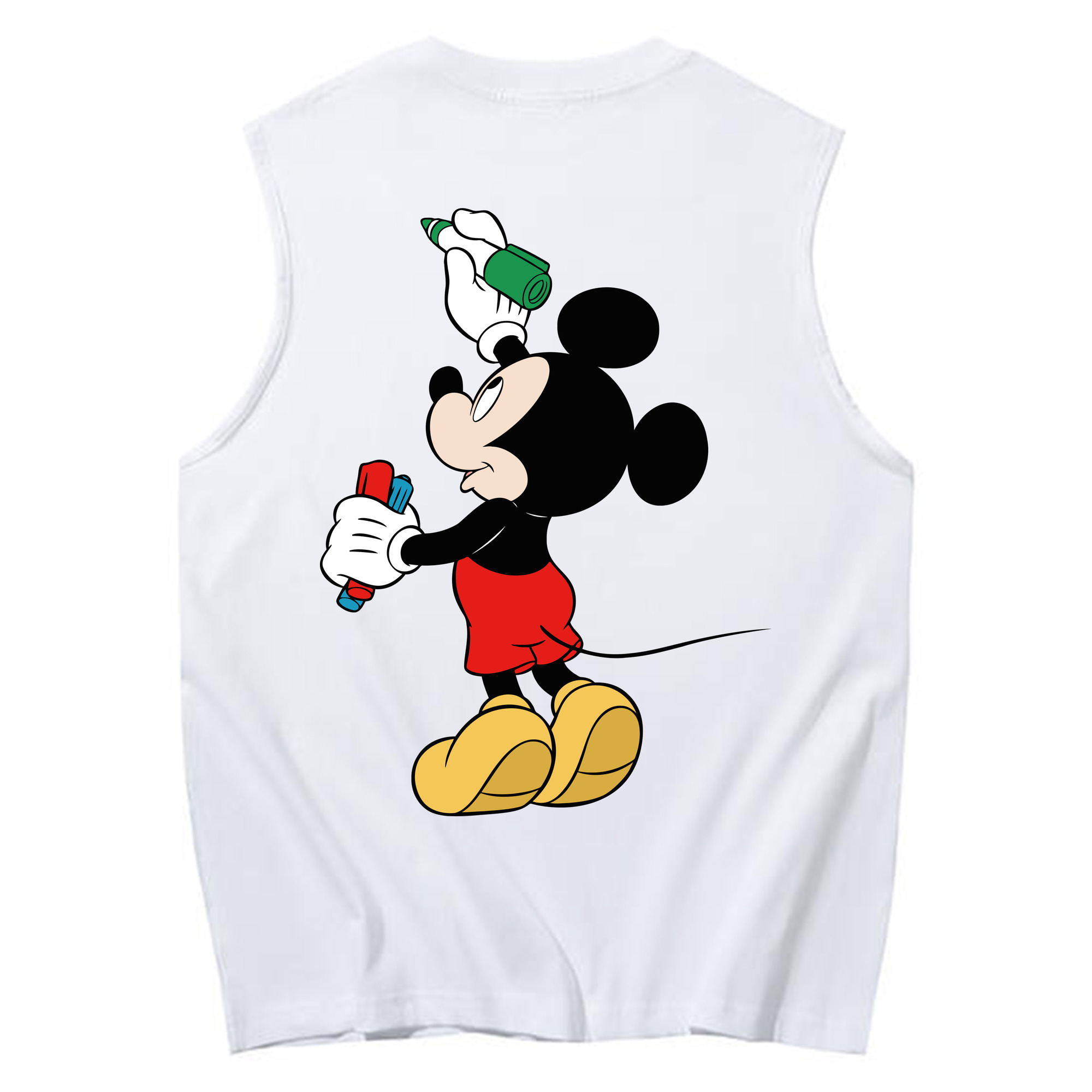 （画像用） ミッキーマウス Mickey Mouse コットン100％タンクトップ（背面プリント）