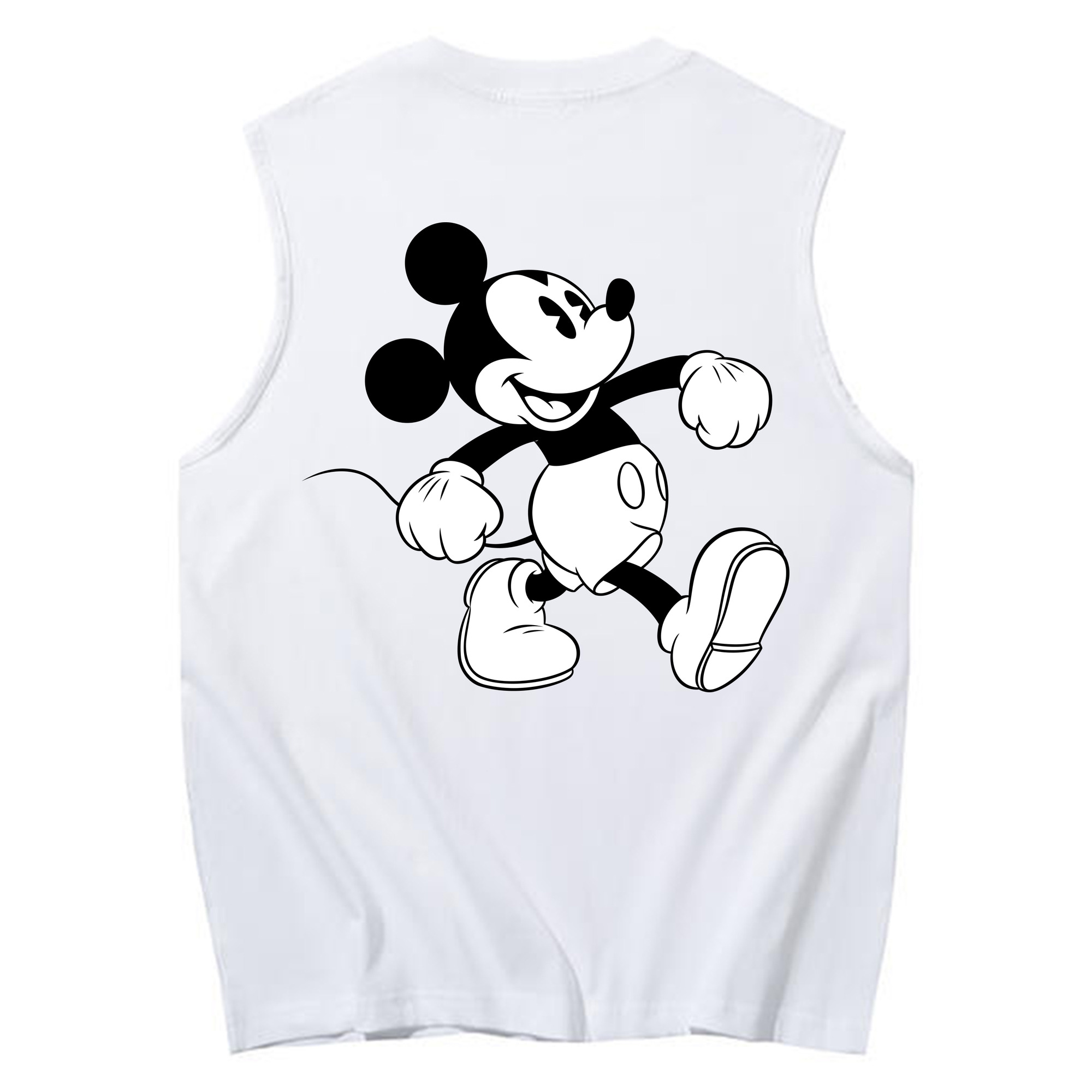 ミッキーマウス Mickey Mouse コットン100％タンクトップ（背面プリント）