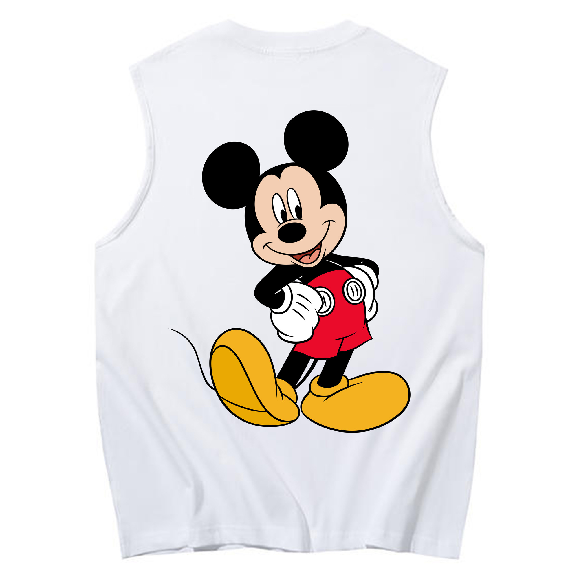 ミッキーマウス Mickey Mouse コットン100％タンクトップ（背面プリント）