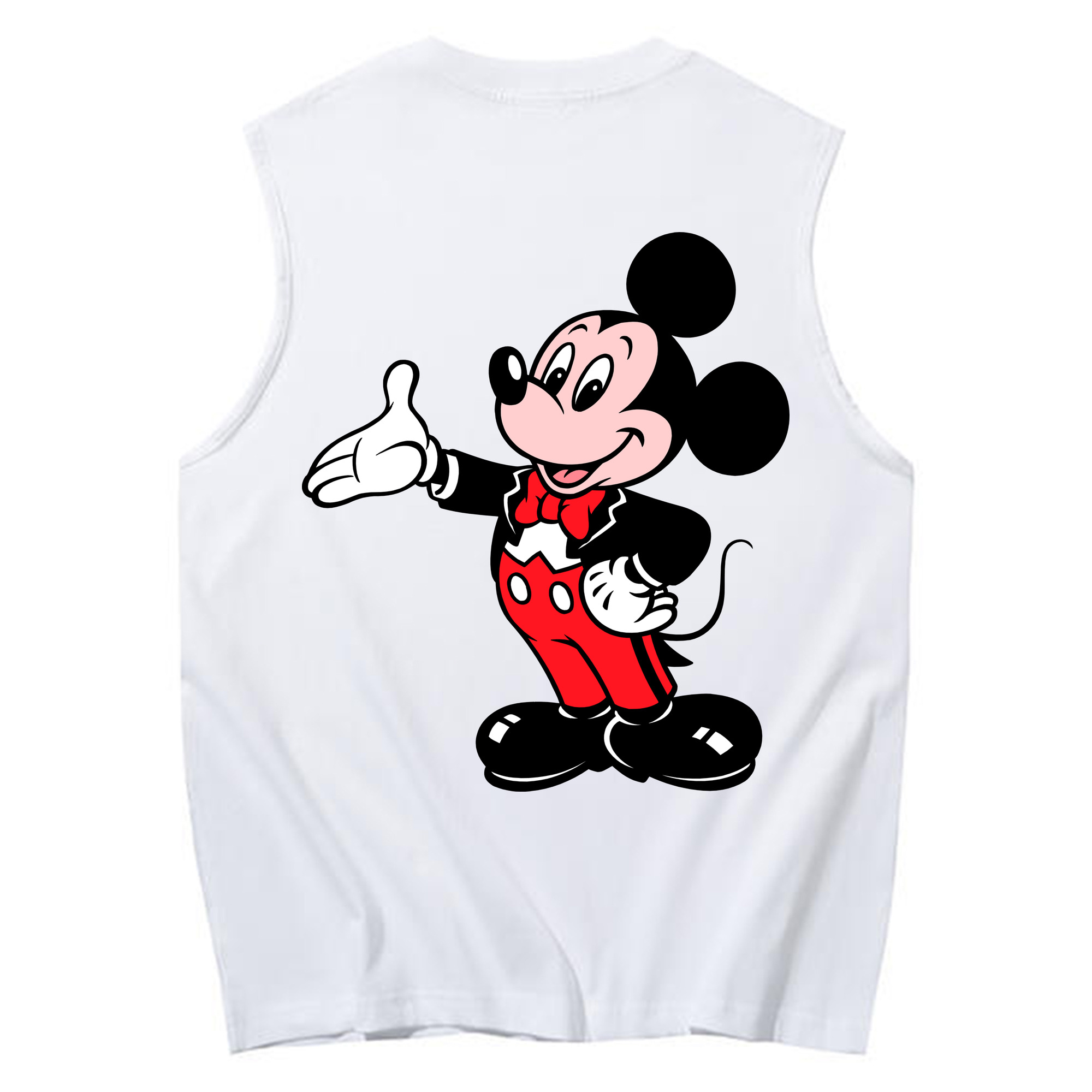 ミッキーマウス Mickey Mouse コットン100％タンクトップ（背面プリント）